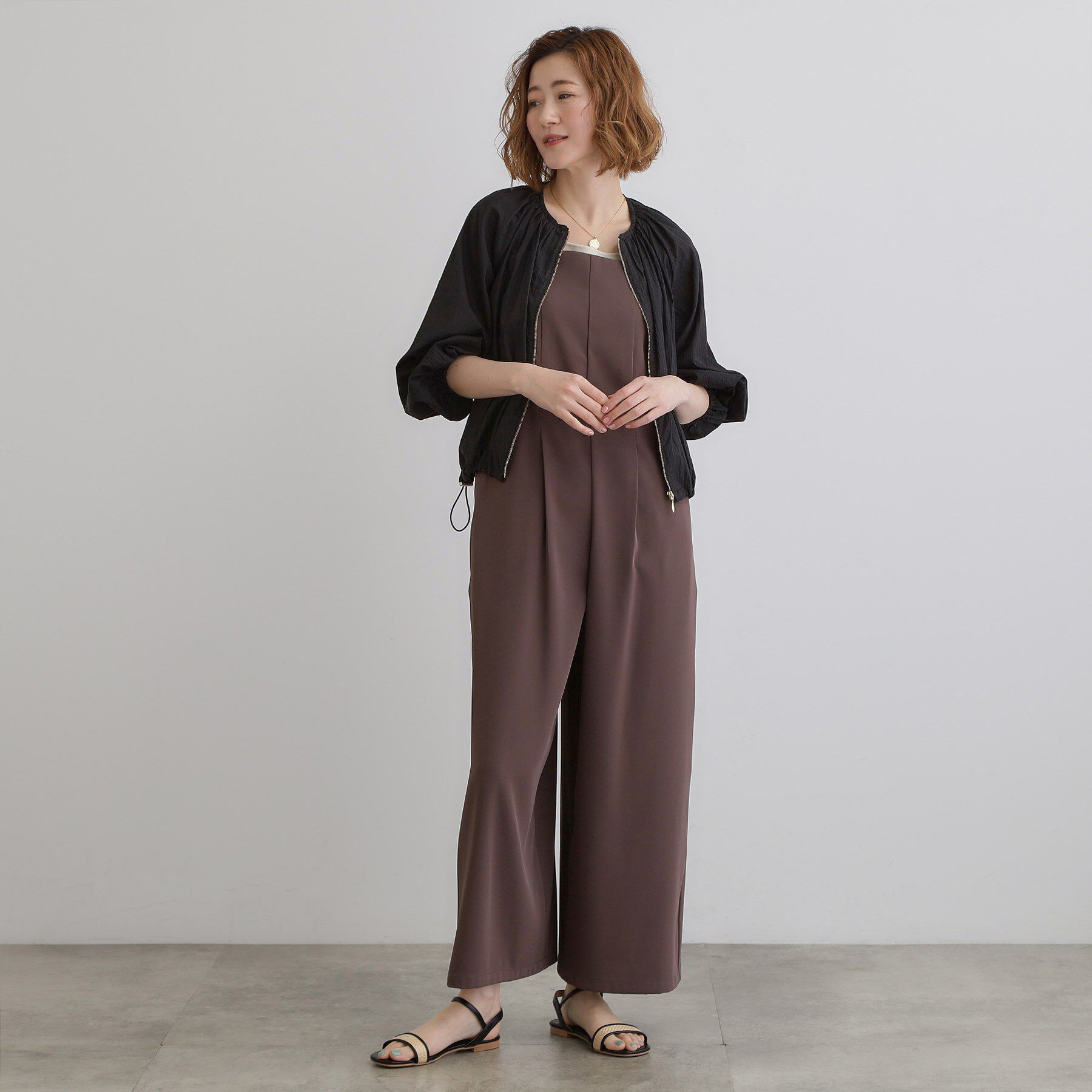 grove「【洗える】シアーナイロンギャザーブルゾン」|ブルゾン・スタジャン|