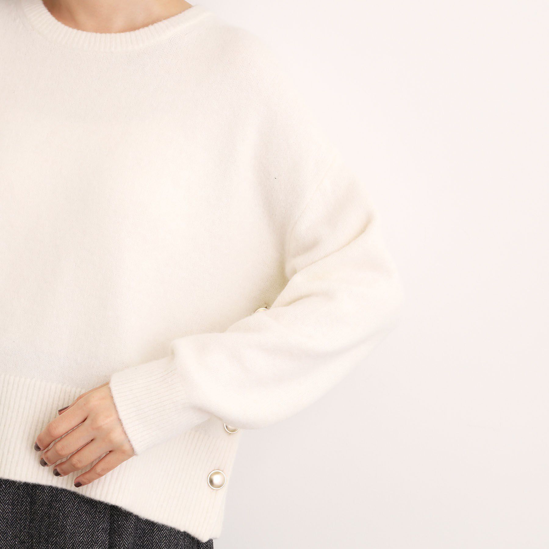 grove「【洗える】レイヤードにもおすすめ！サイド釦ニット」|ニット・セーター|