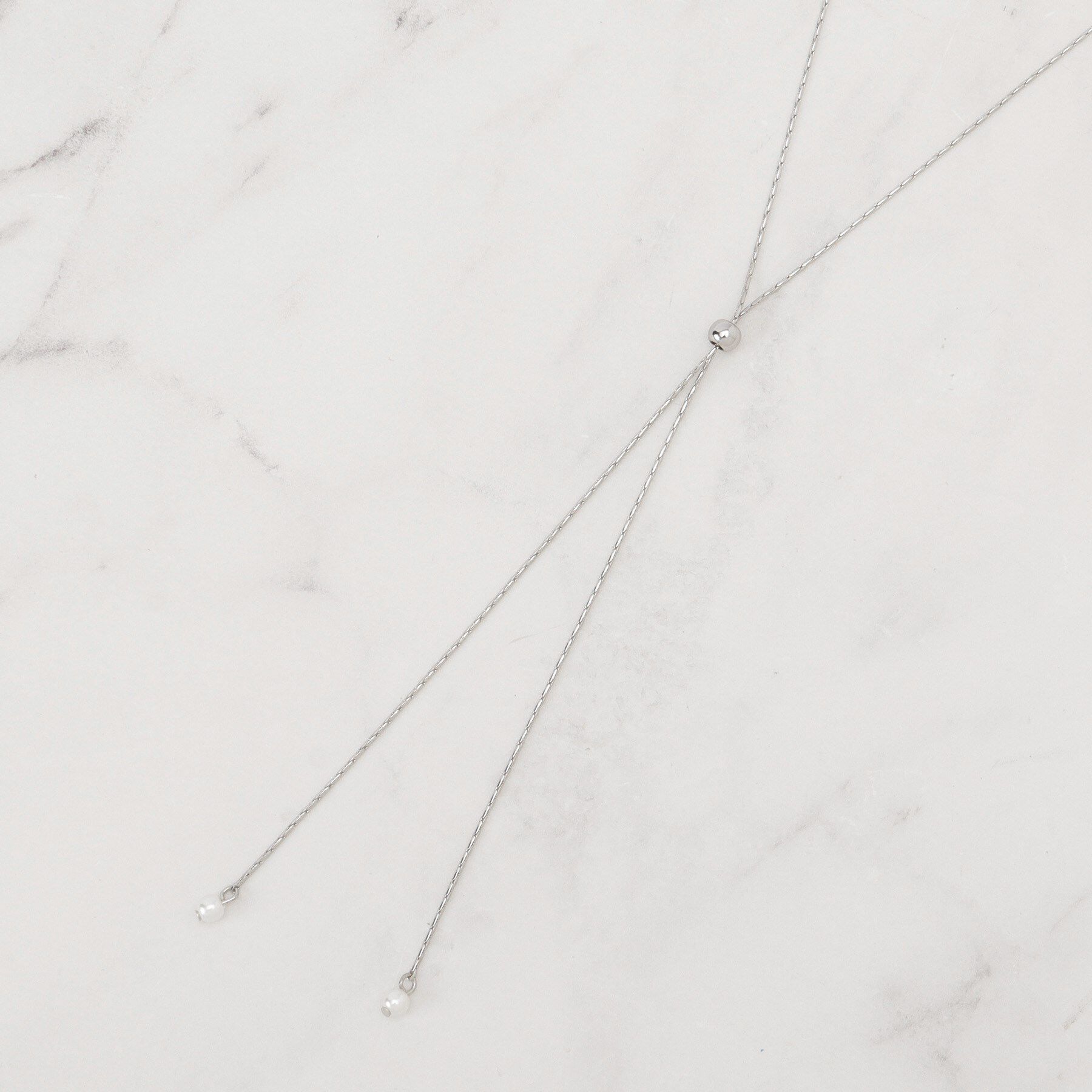 grove「パール調メタルY字アジャスタブルネックレス」|ネックレス|