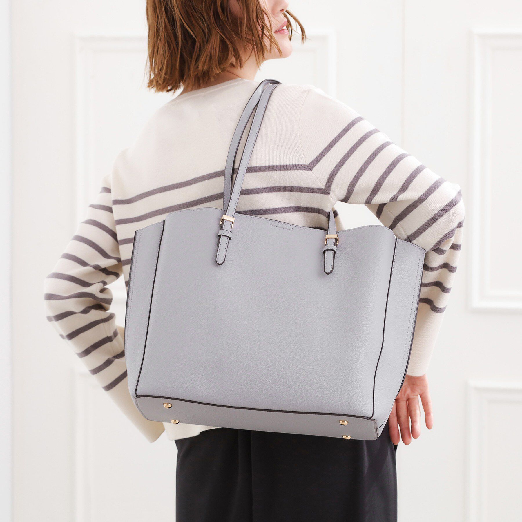 grove「【人間工学/A4】サイドスリットトート」|トートバッグ|ブルー(091)