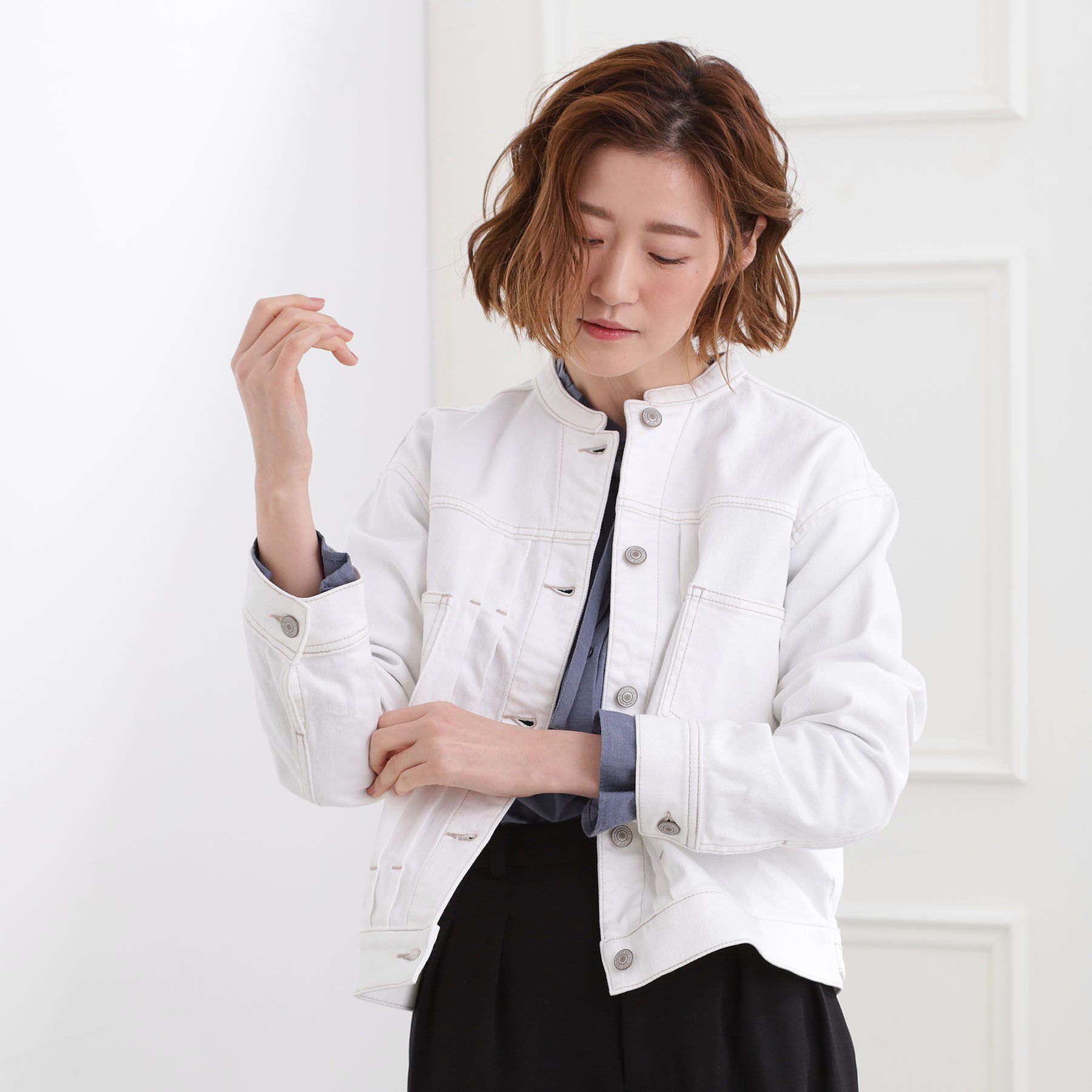 grove「着心地軽やか、動きやすいストレッチデニムジャケット」|デニムジャケット|