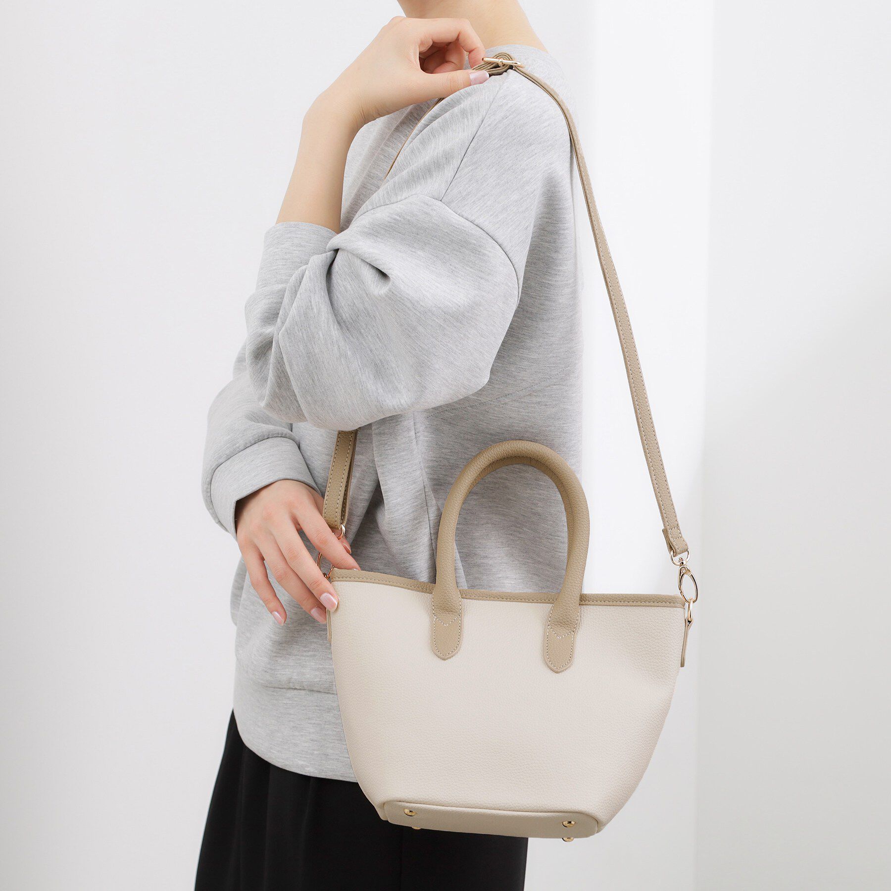 grove「パイピング2WAYトート」|トートバッグ|アイボリー(504)