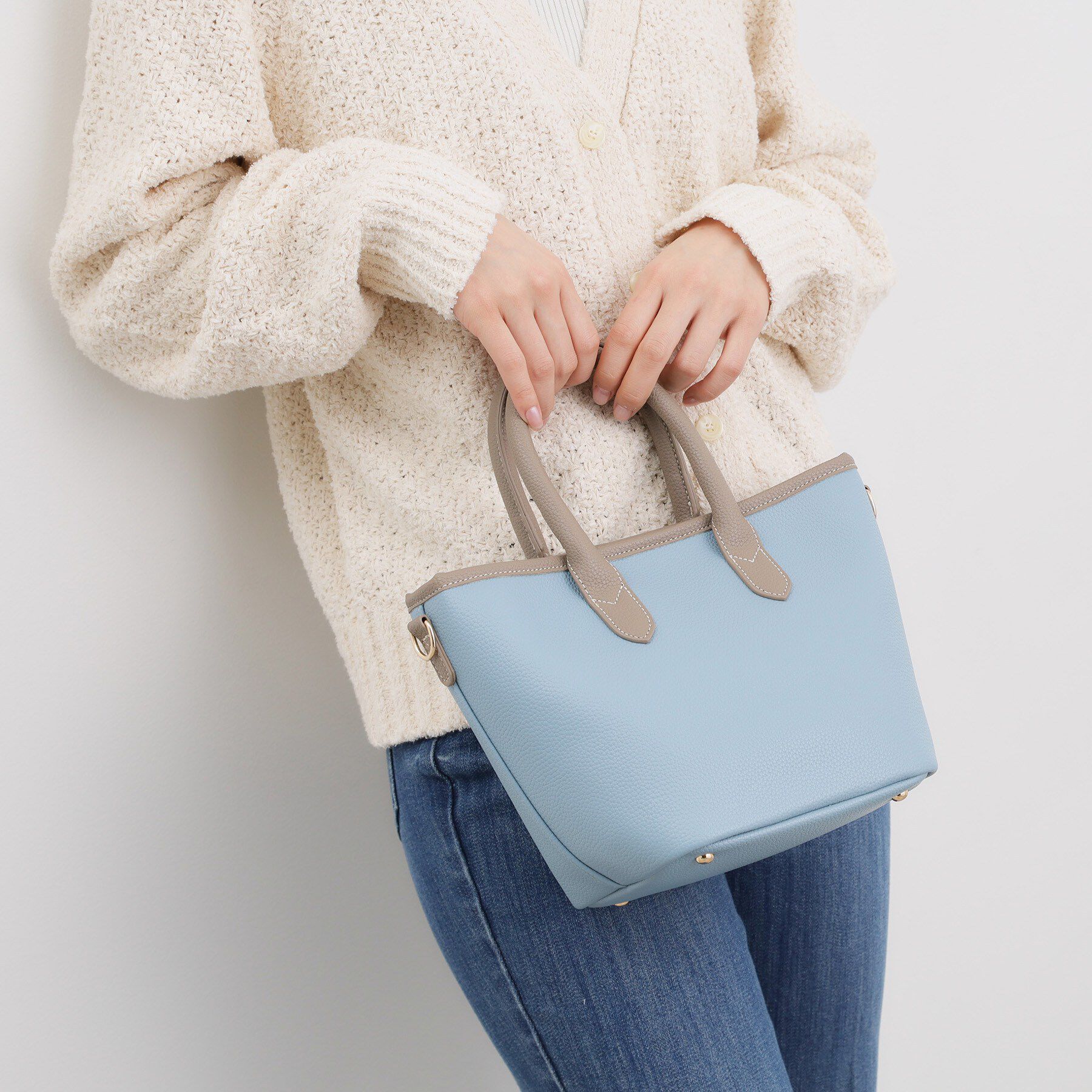 grove「パイピング2WAYトート」|トートバッグ|ブルー(591)