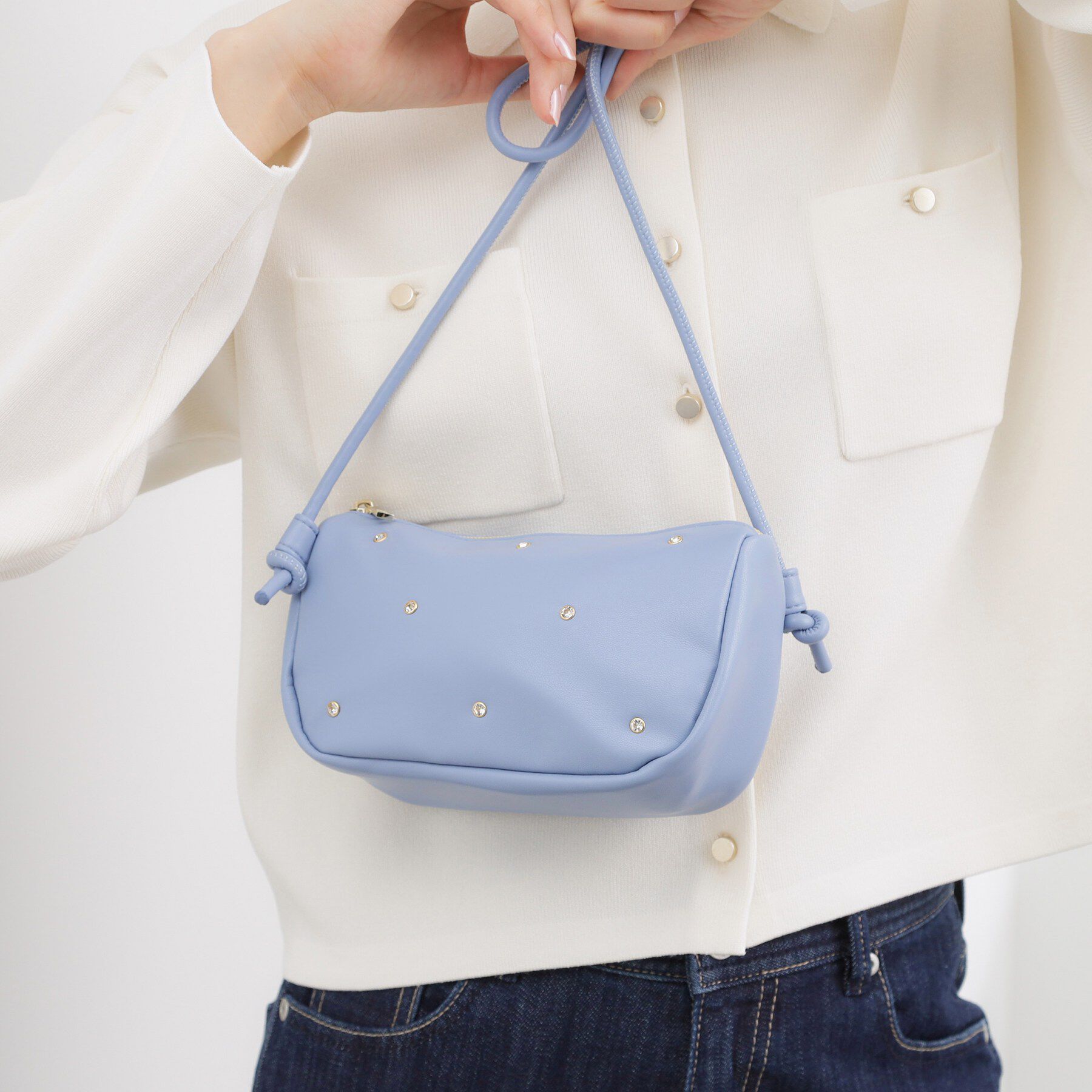 grove「キラスタッズラウンドミニショルダー」|ショルダー・メッセンジャー|ブルー(091)