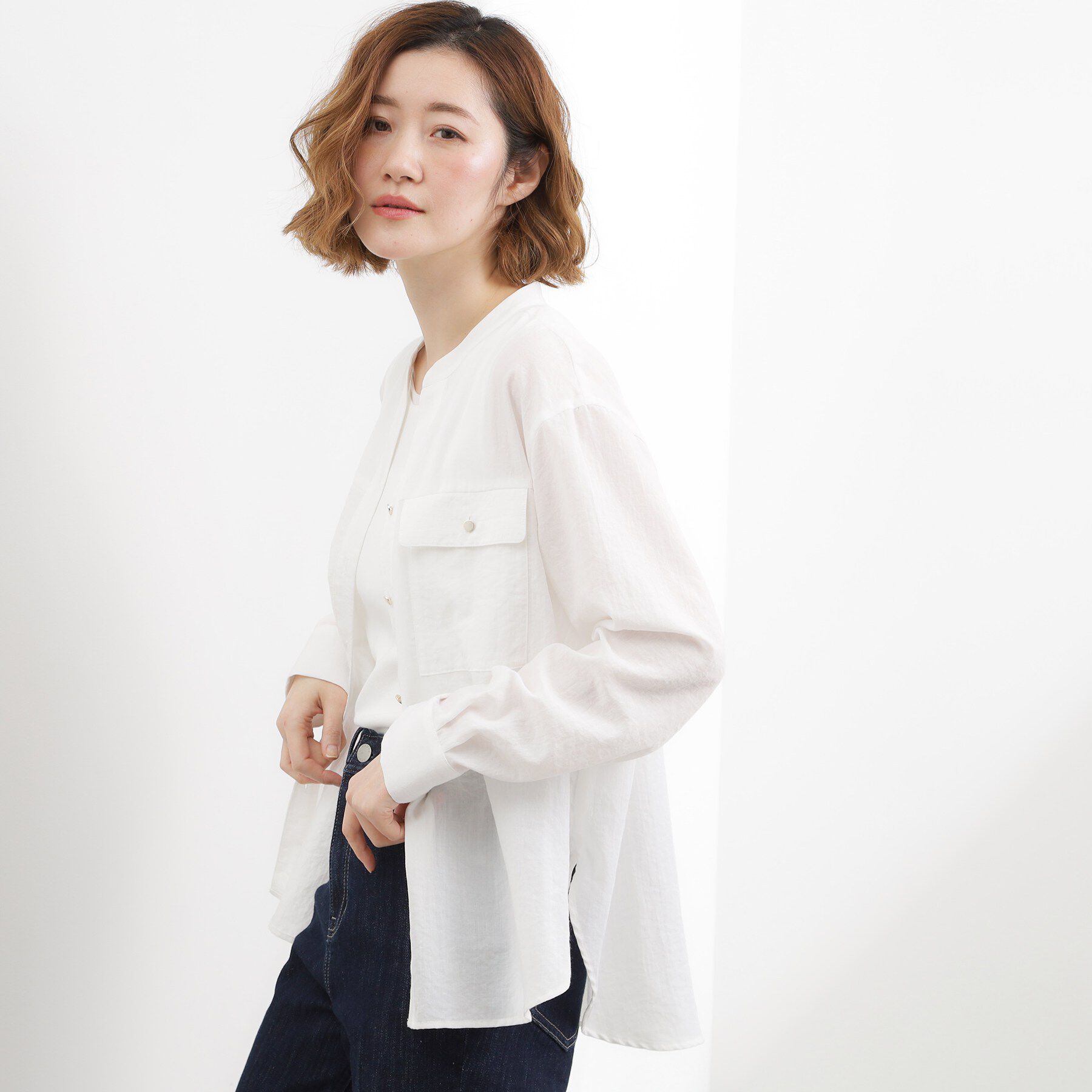 grove「【貴島明日香さん着用】お仕事も普段も。今どきワークシャツブラウス」|シャツ・ブラウス|