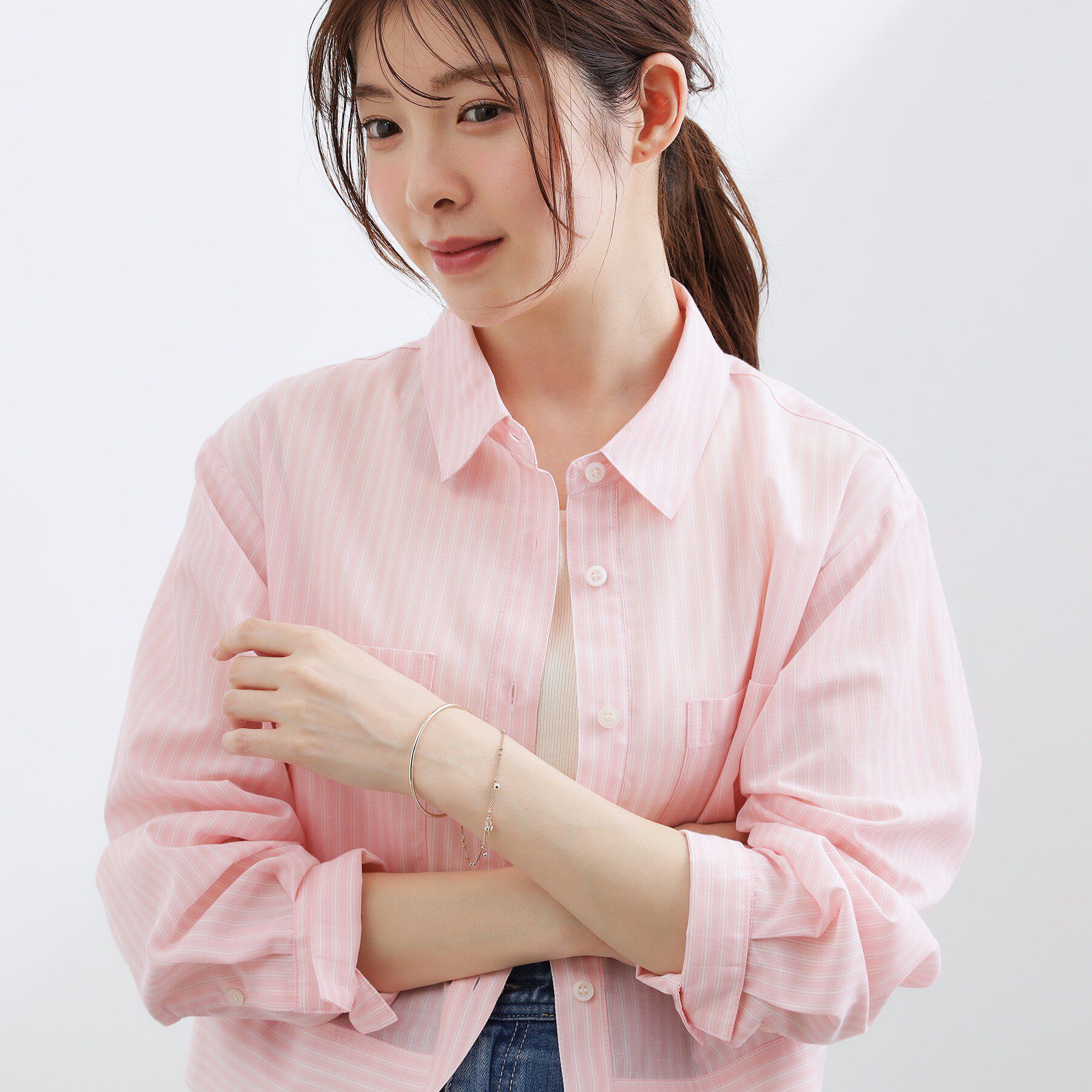 grove「チェーンメタルハートバングル」|ブレスレット・バングル|