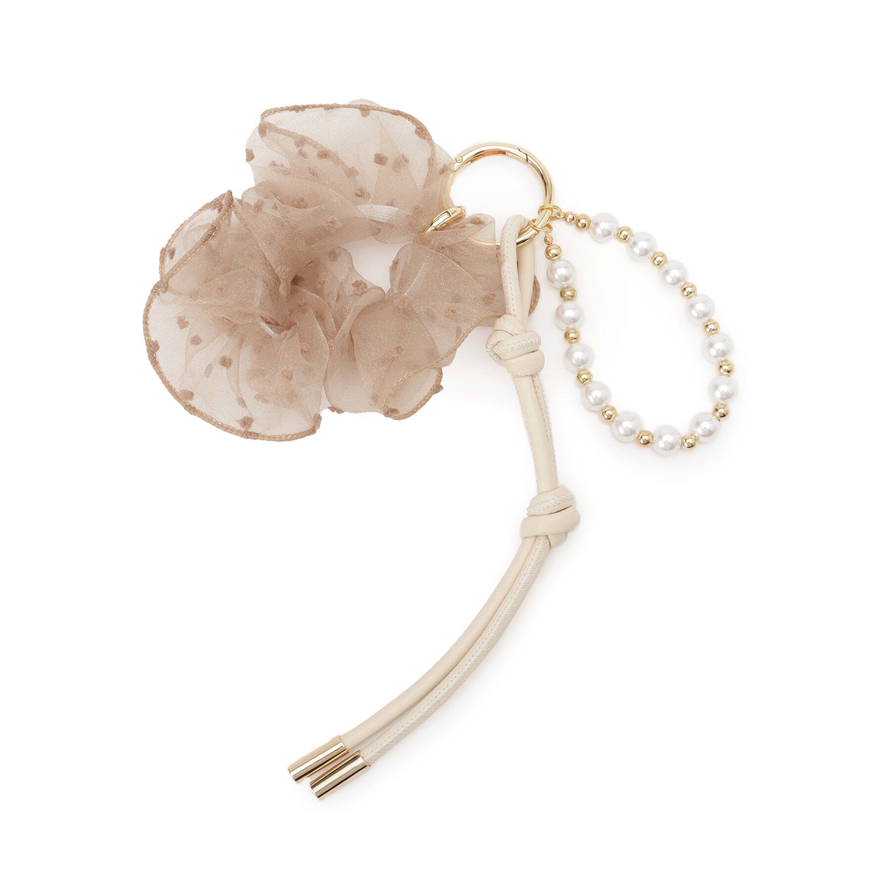 grove「ドットシュシュバッグチャーム」|キーケース|ブラウン(043)