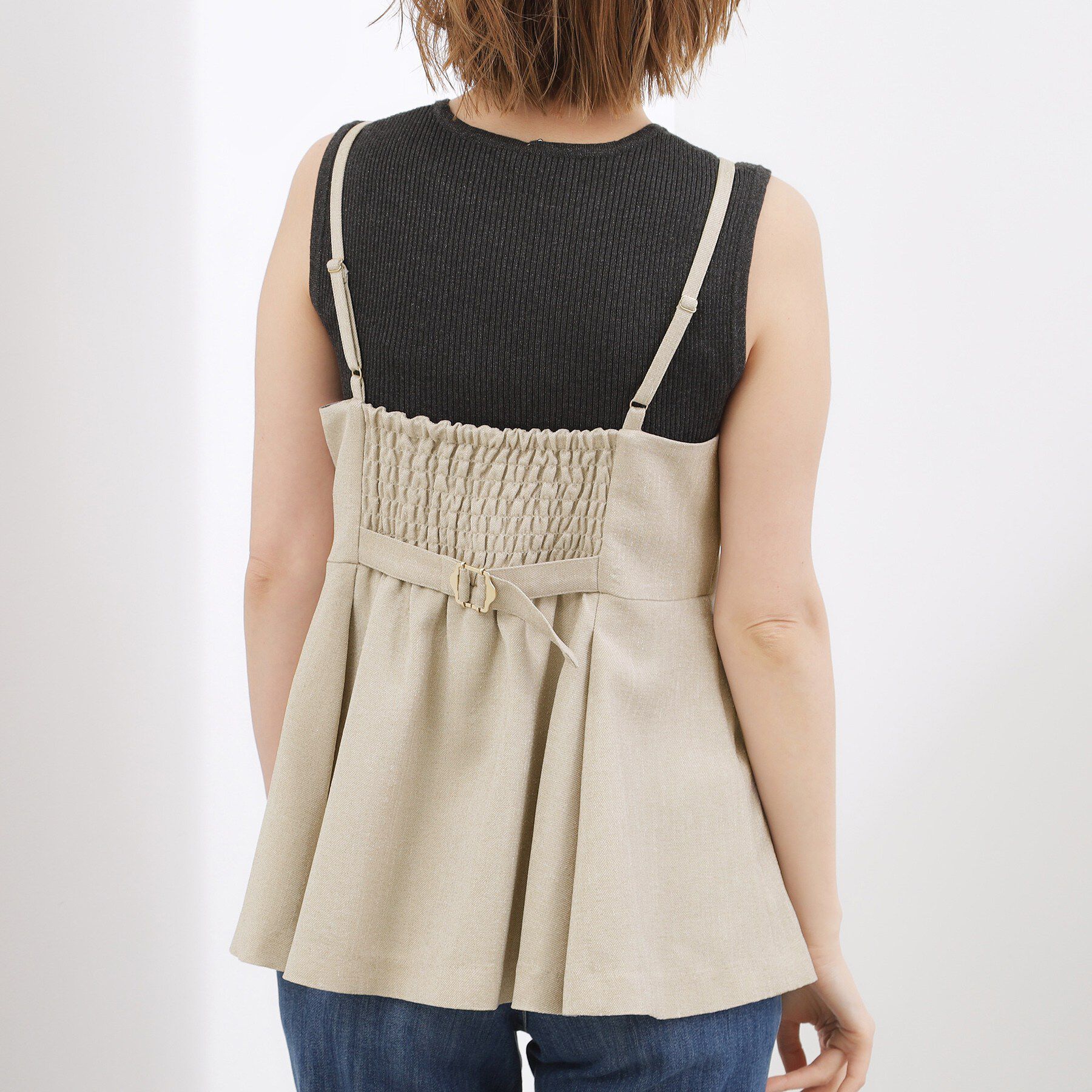 grove「【貴島明日香さん着用・カセット服】リネンライク ペプラムビスチェ」|シャツ・ブラウス|