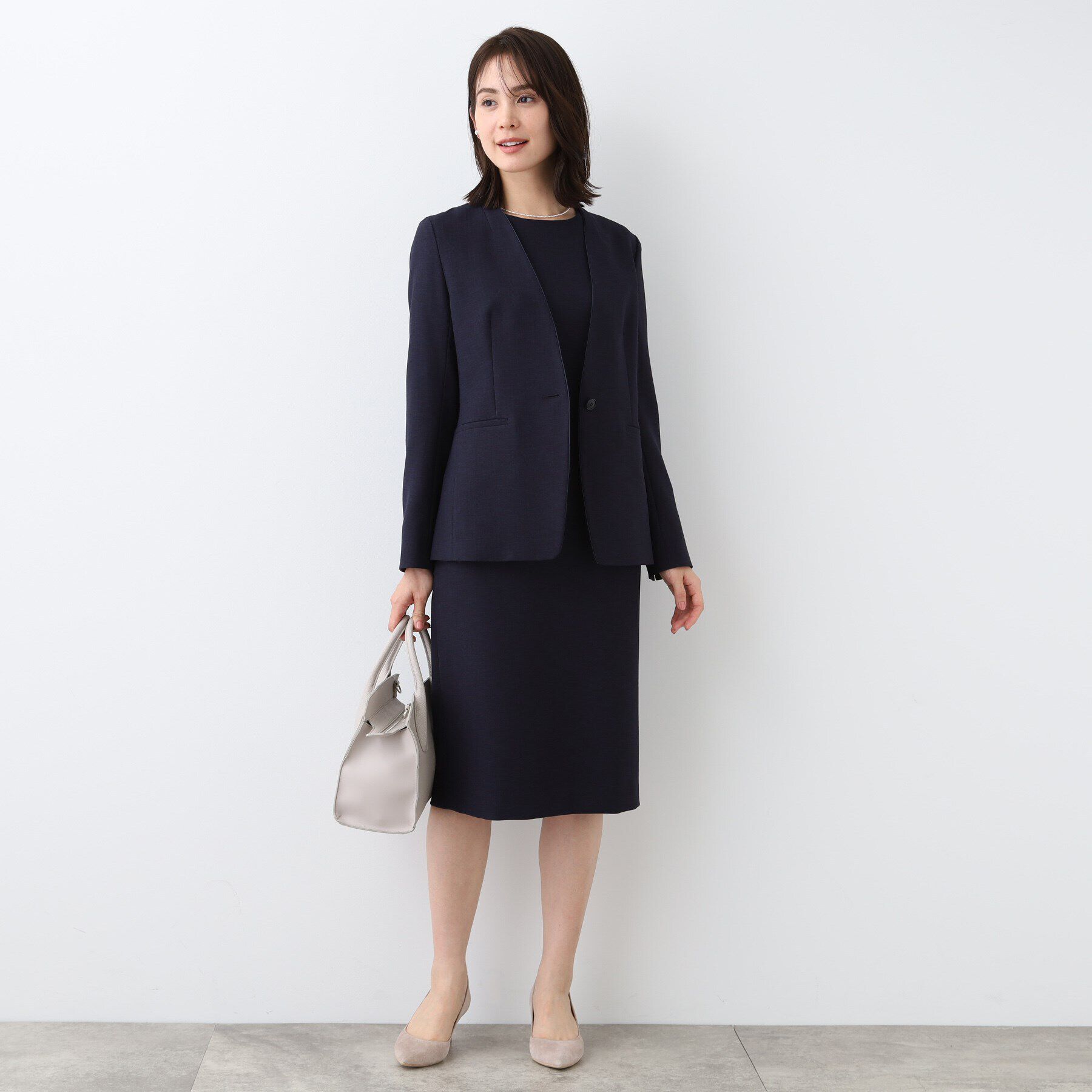 INDIVI「【洗える／スーツ】ストレートラインワンピース」|ワンピース|