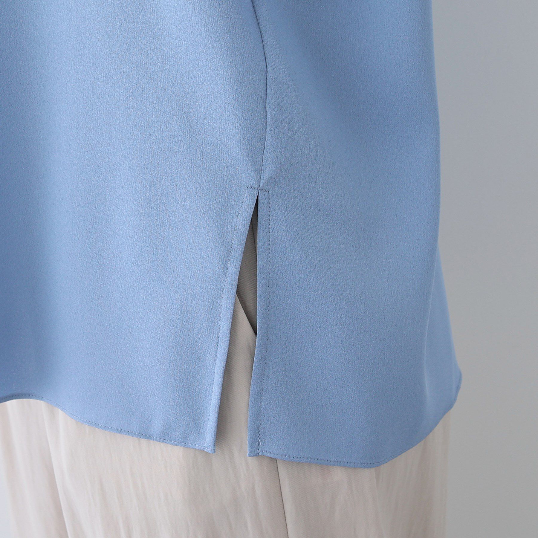 INDIVI「【洗える】異素材ドッキングトップス」|Tシャツ・カットソー|