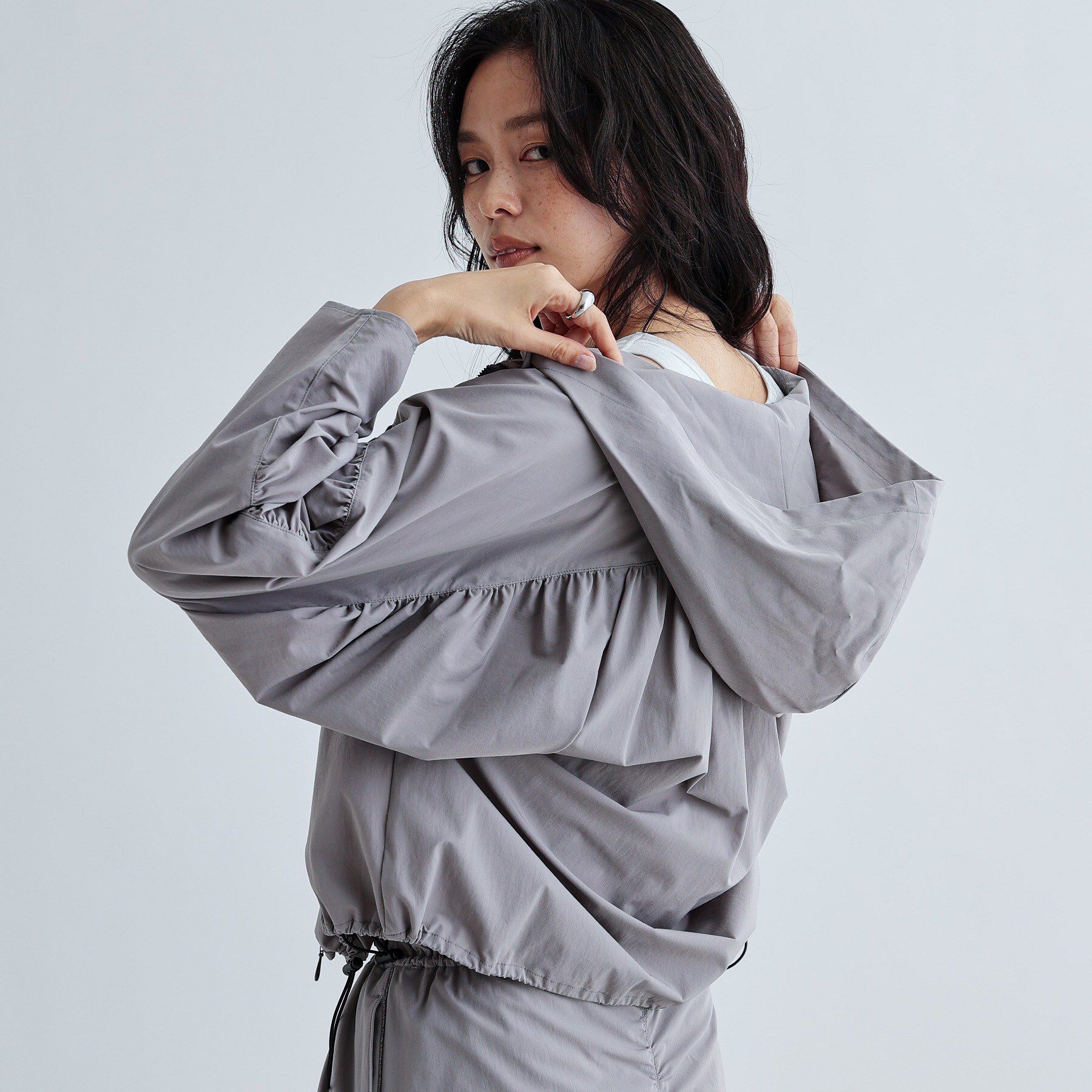 GALLEST「ギャザードルマンフーデットブルゾン」|ブルゾン・スタジャン|