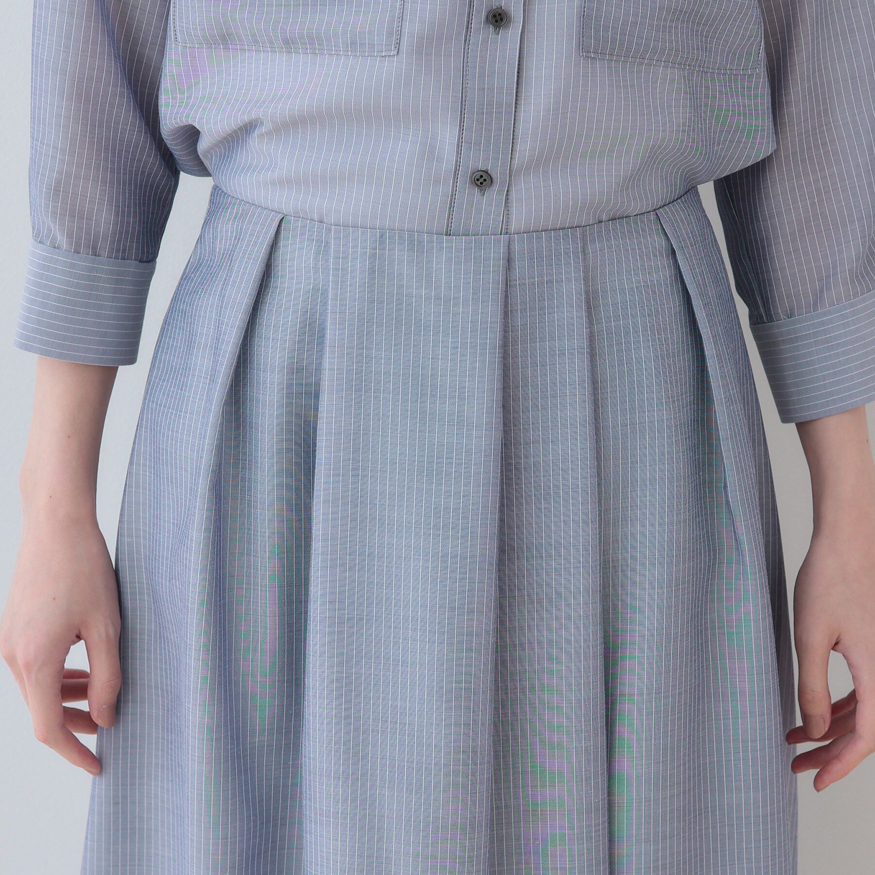 INDIVI「新色登場！【洗える／エアリー素材】巻き風ロングスカート」|スカート|