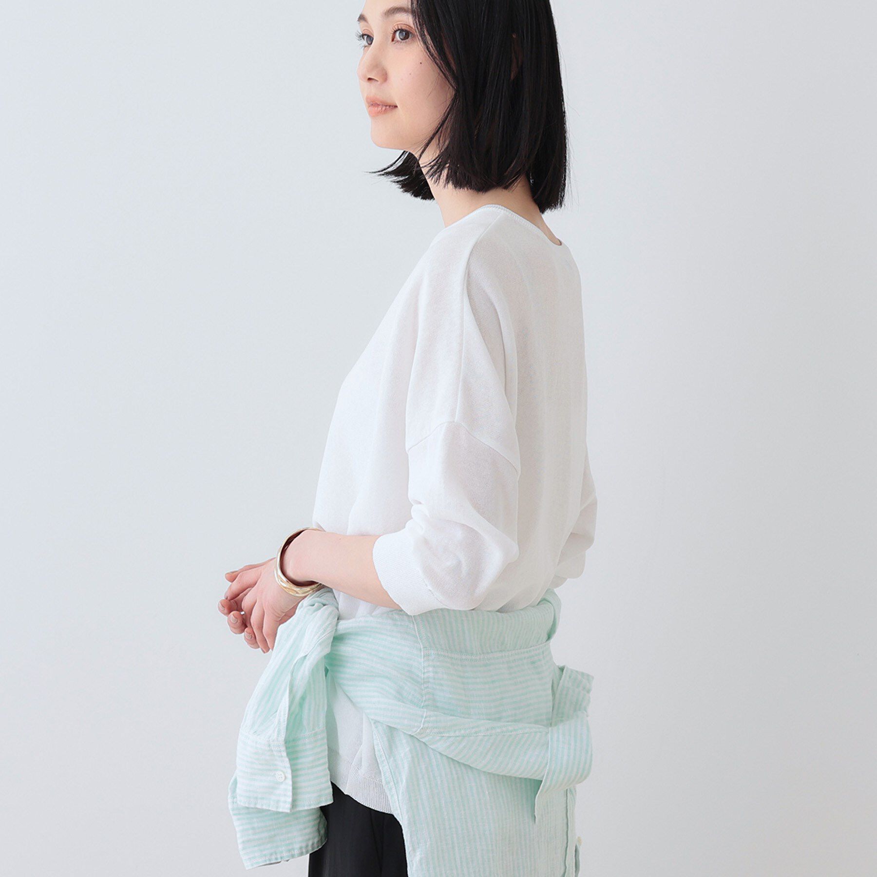 INDIVI「【洗える】コットンリネン ドルマンニット」|ニット・セーター|