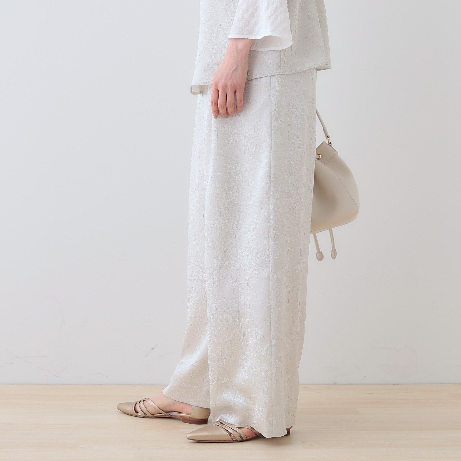 INDIVI「【サスペンダー付き】2WAYクラッシュサテンパンツ」|その他|