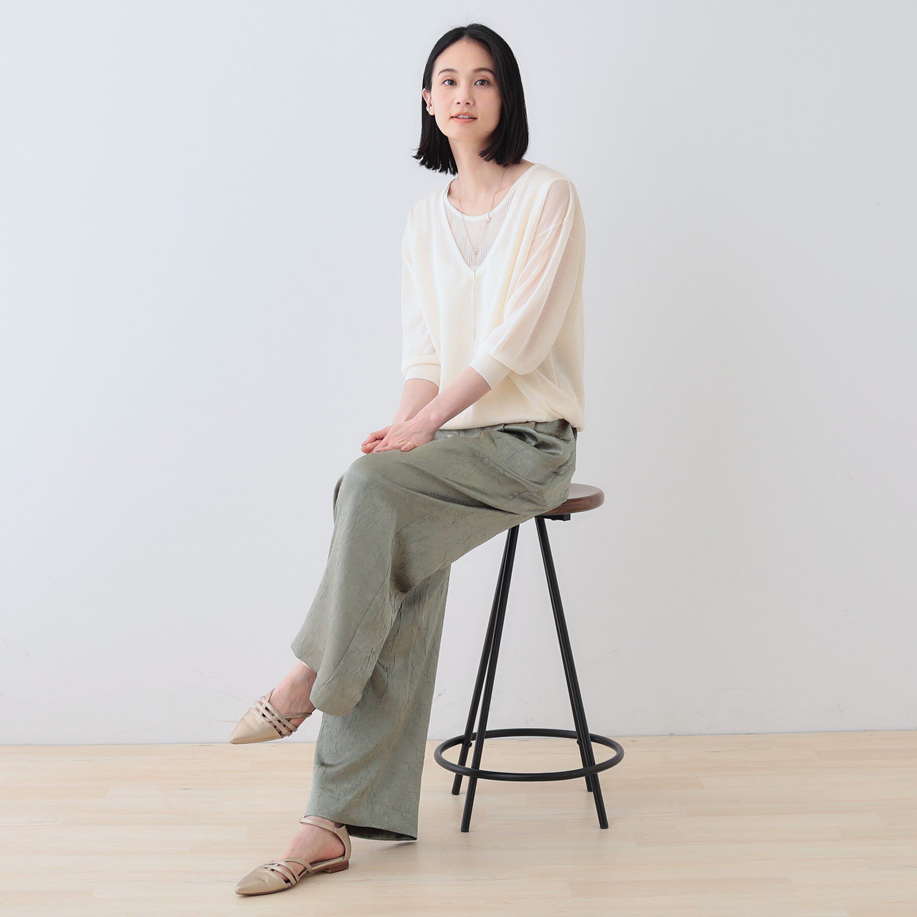 INDIVI「【サスペンダー付き】2WAYクラッシュサテンパンツ」|その他|