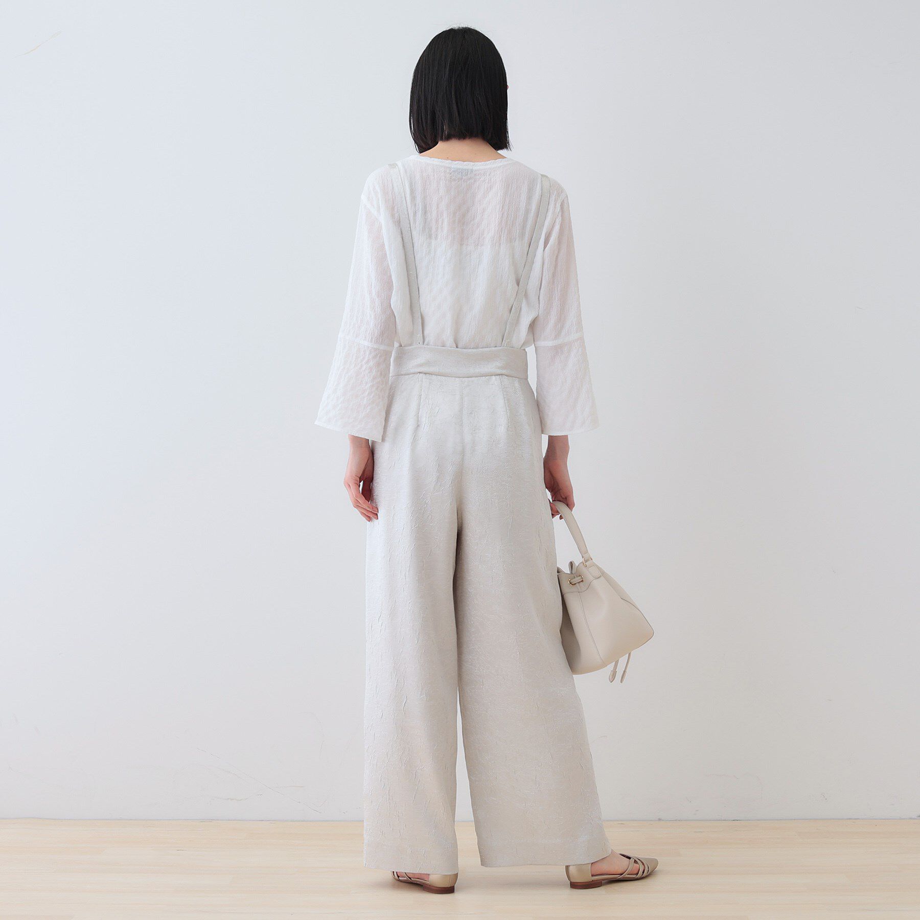 INDIVI「【サスペンダー付き】2WAYクラッシュサテンパンツ」|その他|