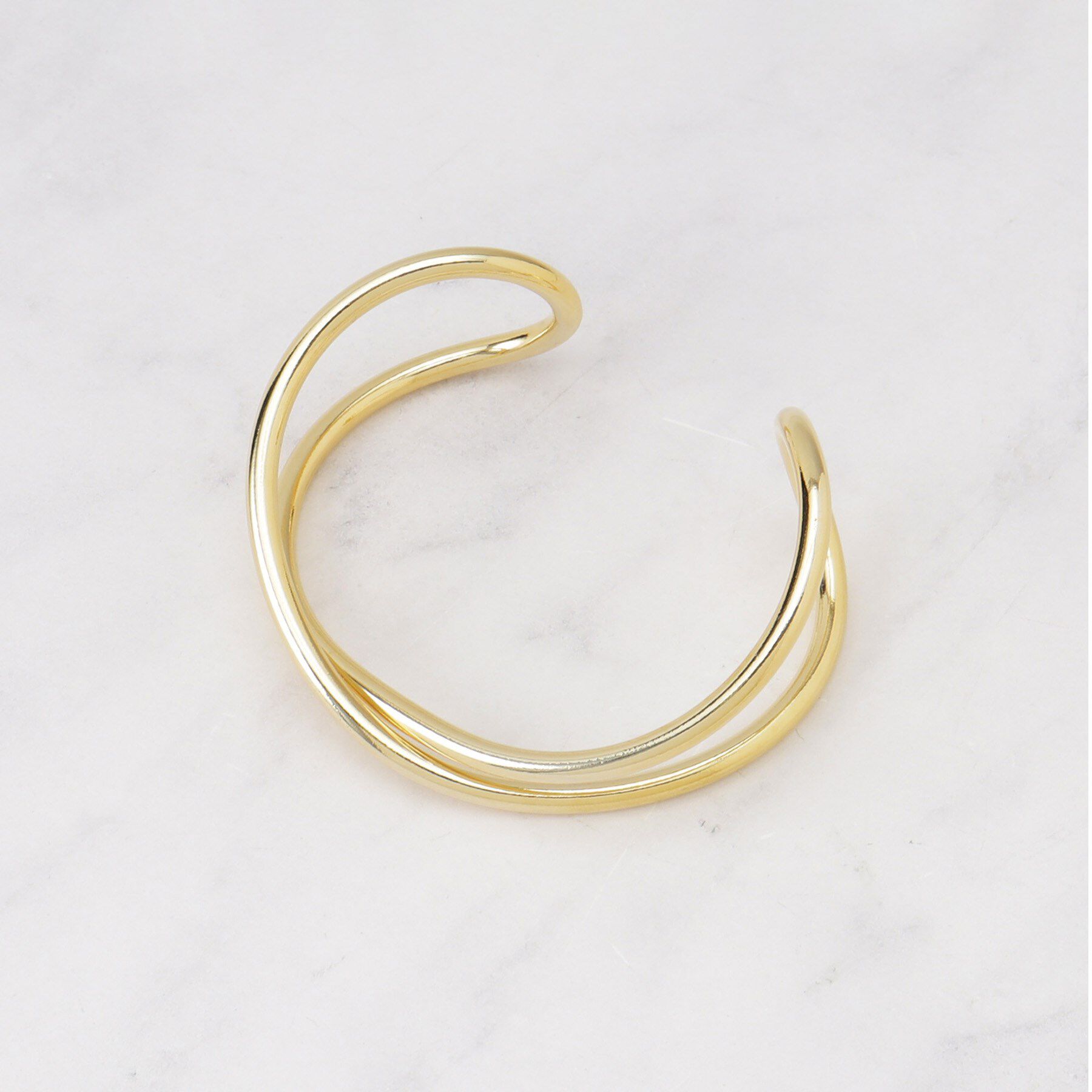 INDIVI「クロスバングル」|ブレスレット・バングル|ゴールド(007)