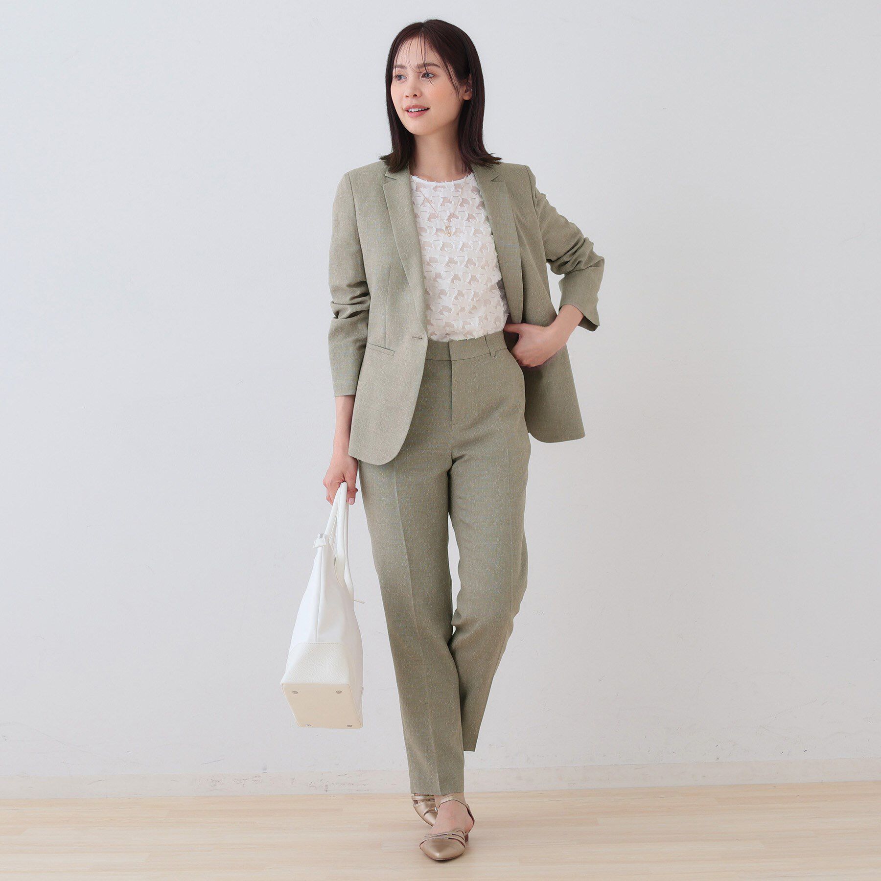 INDIVI「【日本製】リネンライクテーラードジャケット」|テーラードジャケット|