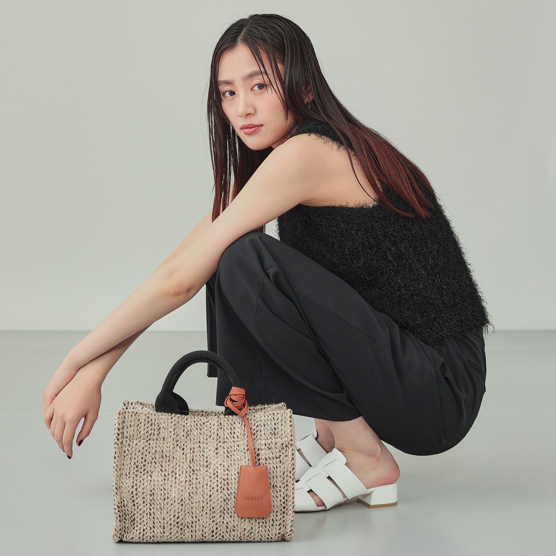 INDIVI「ツイードスモールトートバッグ」|トートバッグ|