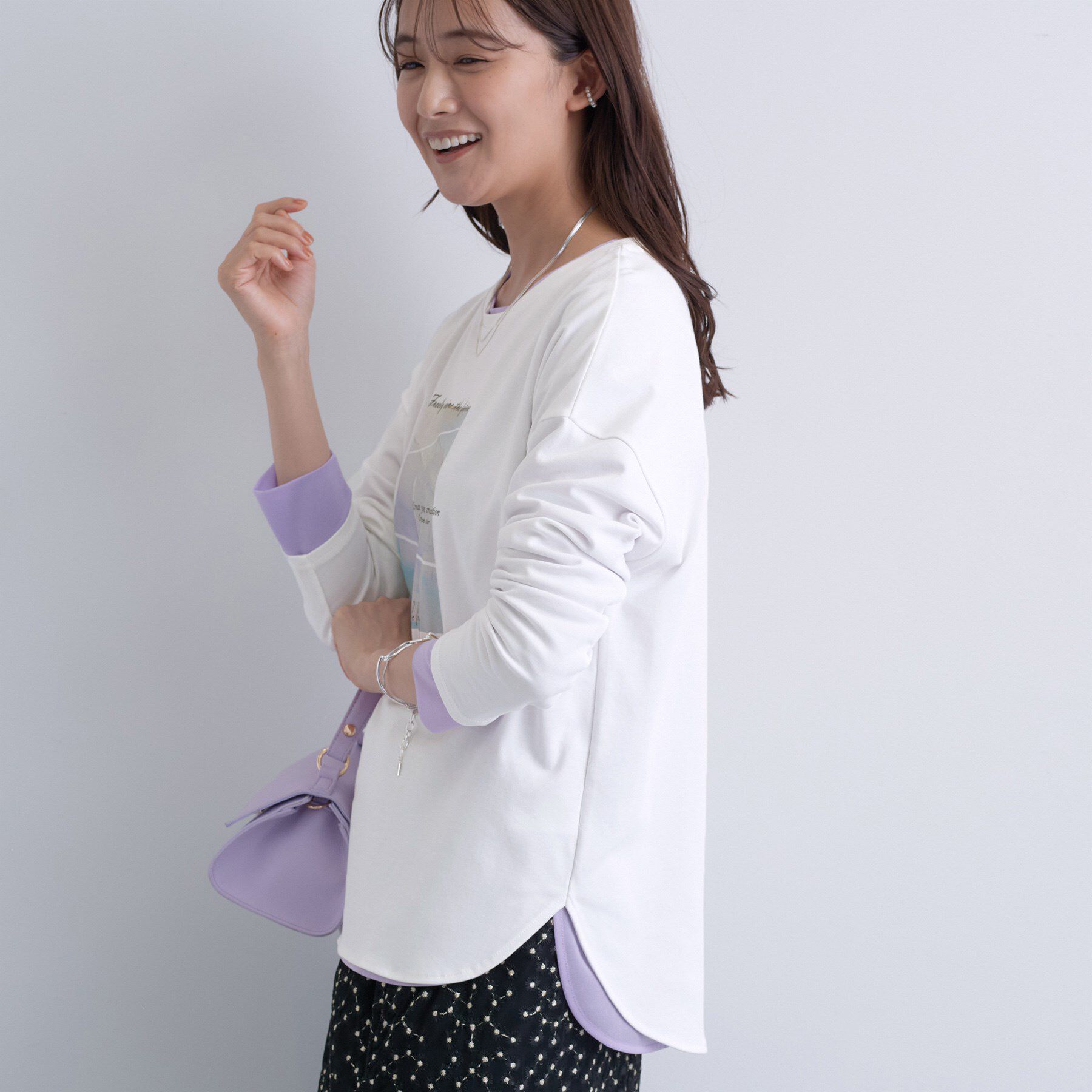 INDIVI「【UVケア】プリントフォトロングTシャツ」|Tシャツ・カットソー|