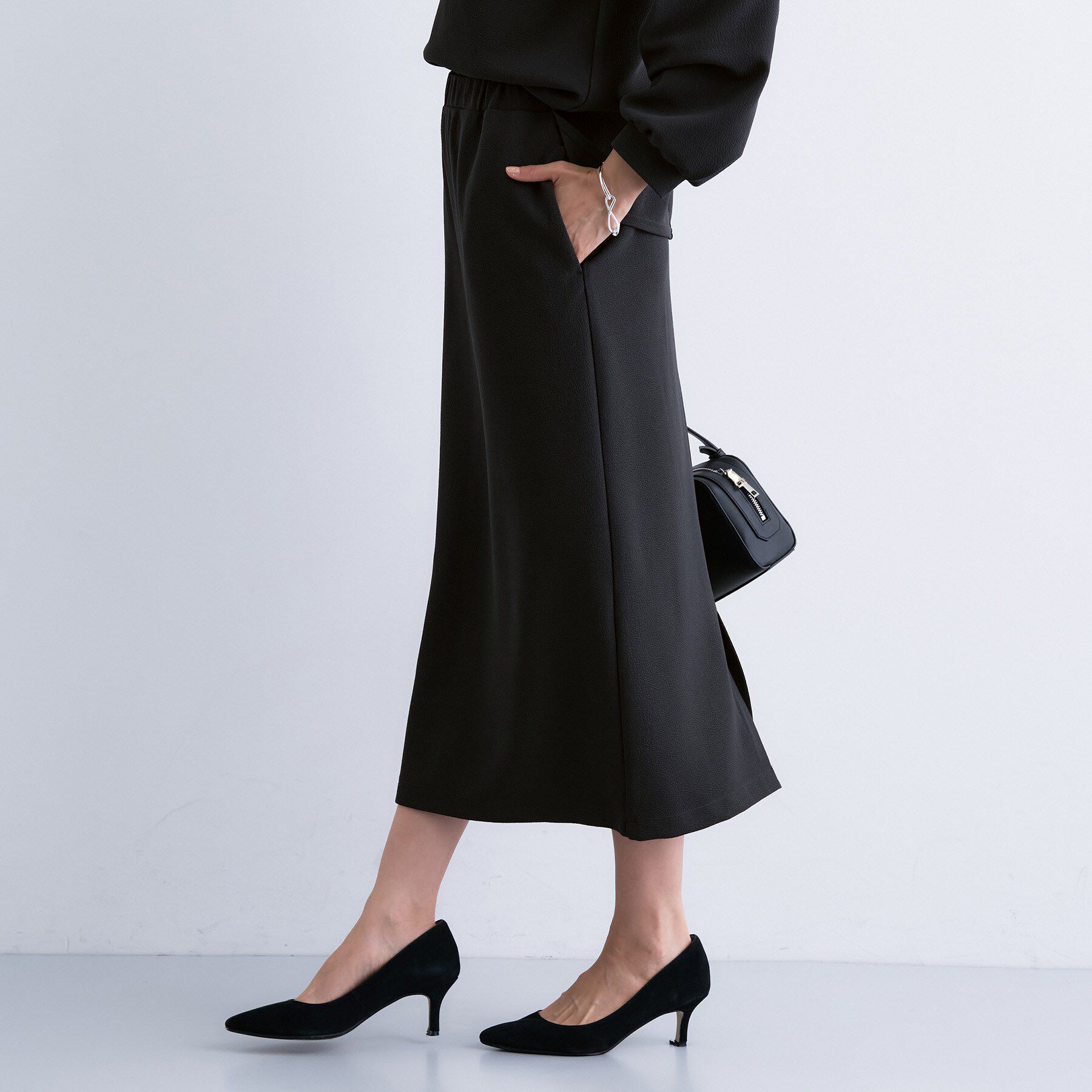 INDIVI「【SETUP可能／Iライン】ダンボールジャージスカート」|スカート|