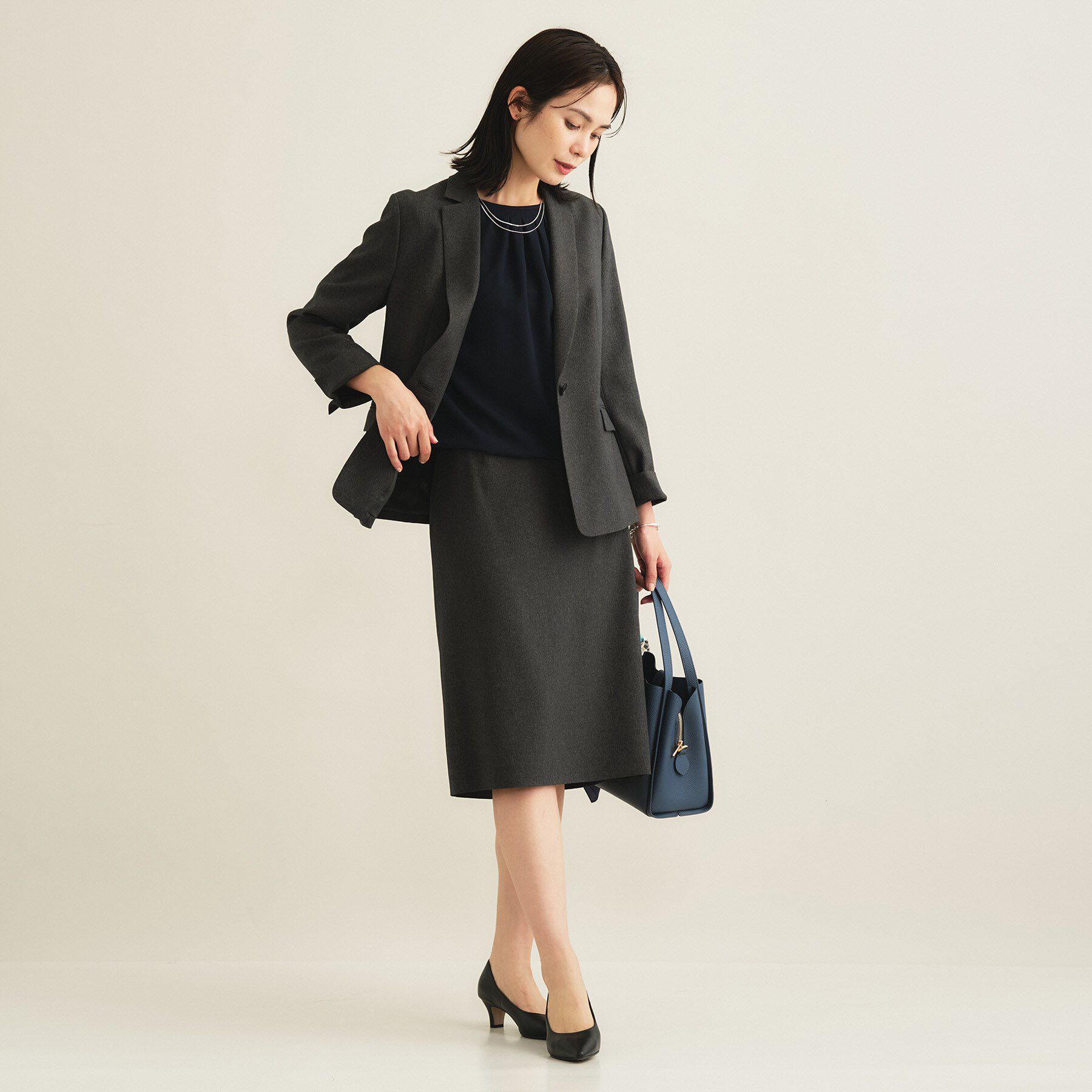 INDIVI「【洗える／透けにくい】ダイヤ柄プリントブラウス」|シャツ・ブラウス|