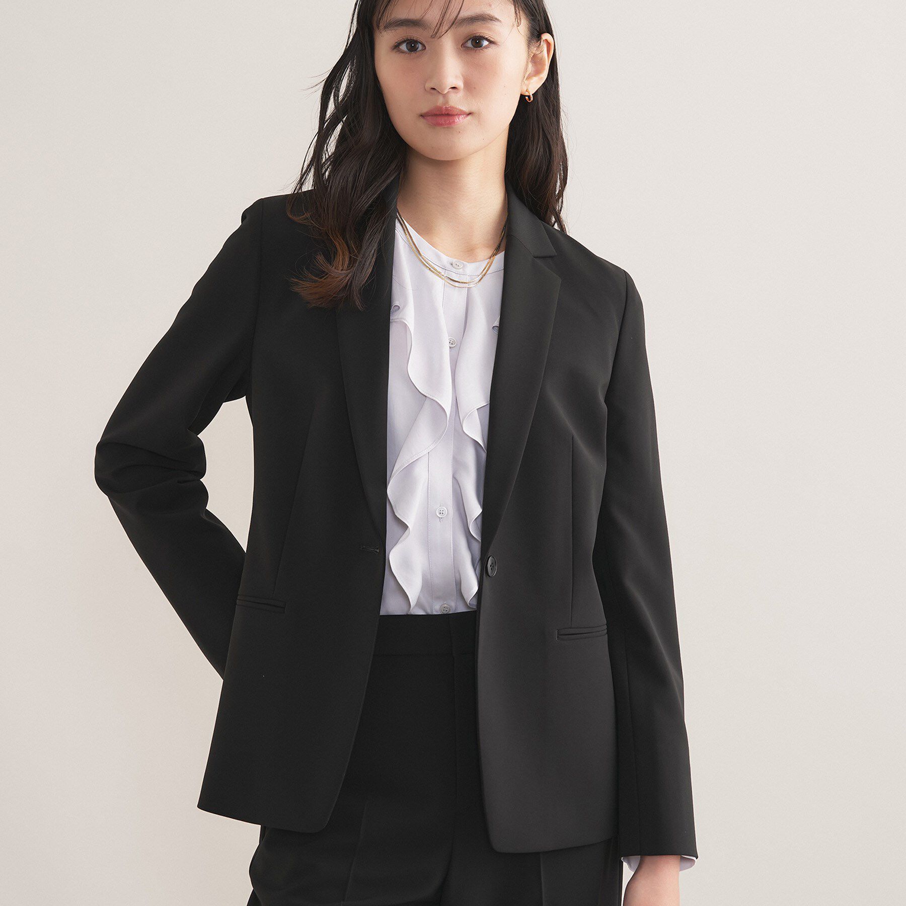 INDIVI「【通勤スーツ／洗える】ストレッチテーラードカラージャケット」|スーツ|