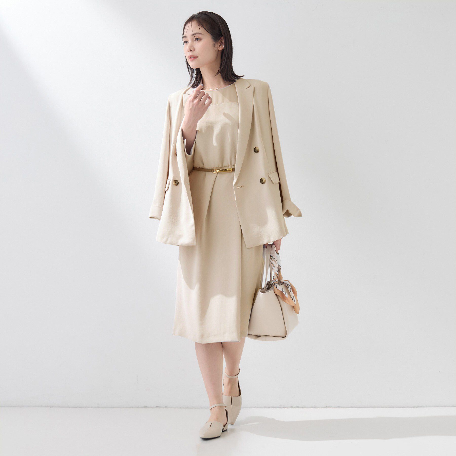 INDIVI「【洗える／SETUP可】着る日傘ヨーク切り替えワンピース」|ワンピース|