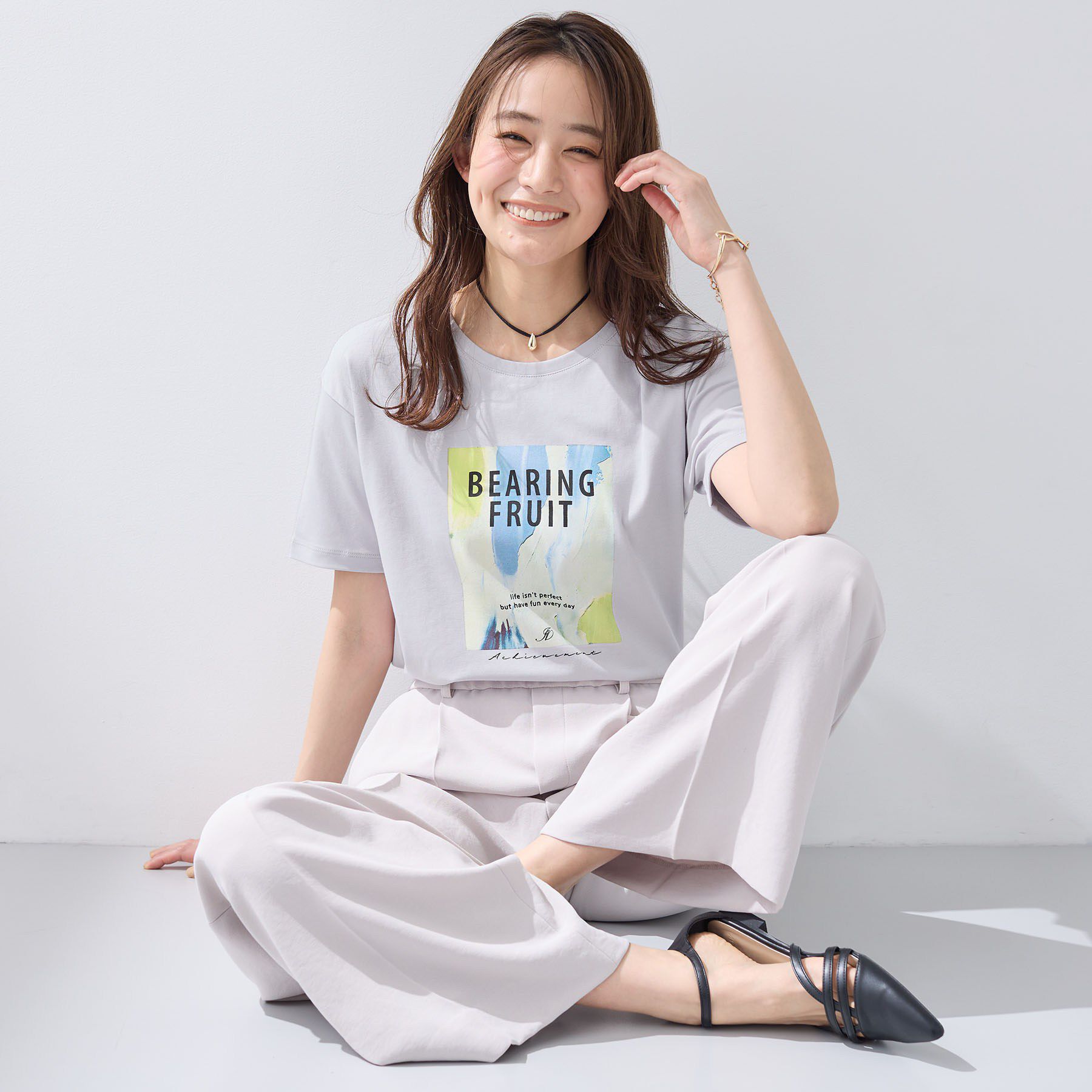 INDIVI「【UVケア／選べるグラフィック】スムースジャージTシャツ」|Tシャツ・カットソー|