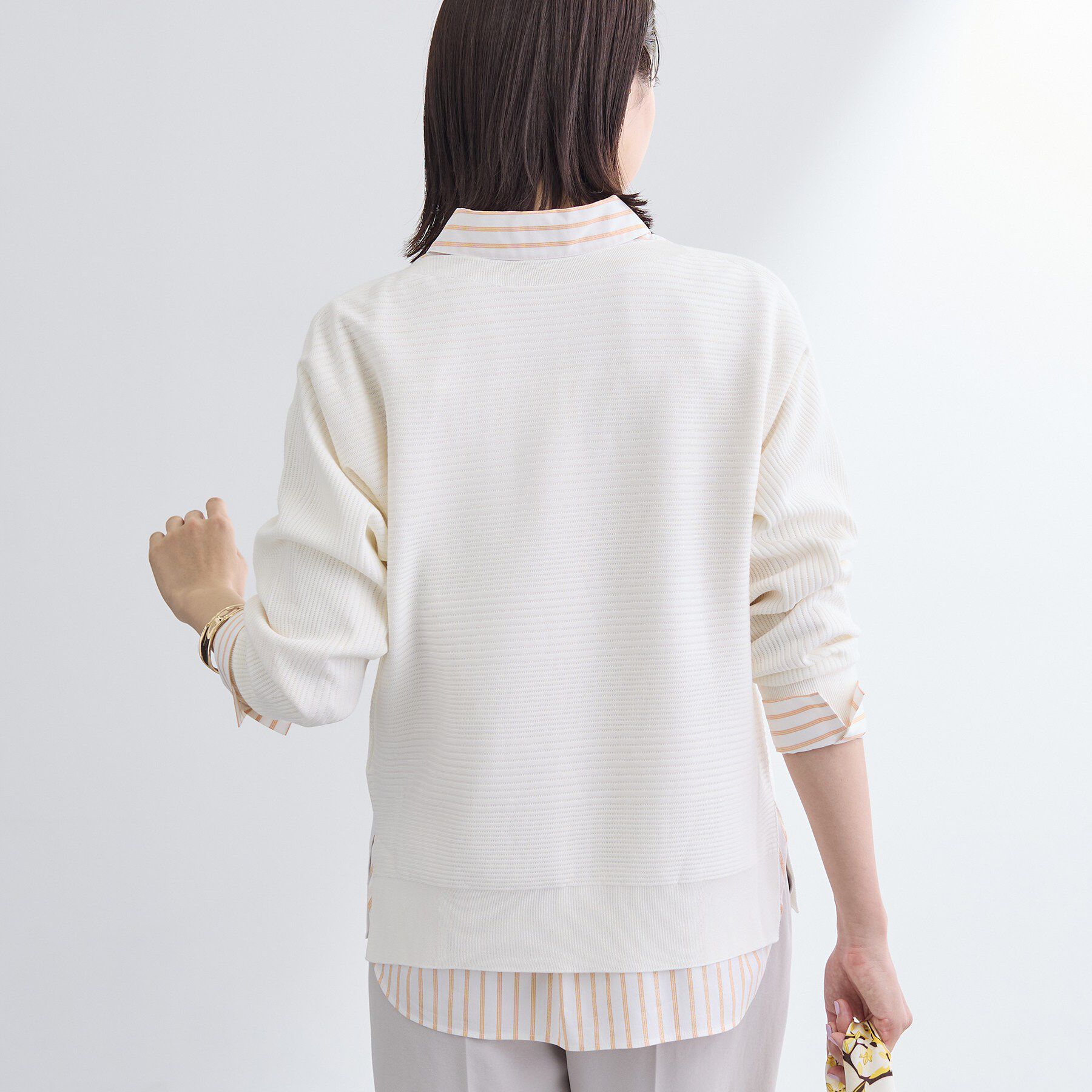 INDIVI「【洗える／キレイ色】体型カバー無縫製ニット」|ニット・セーター|