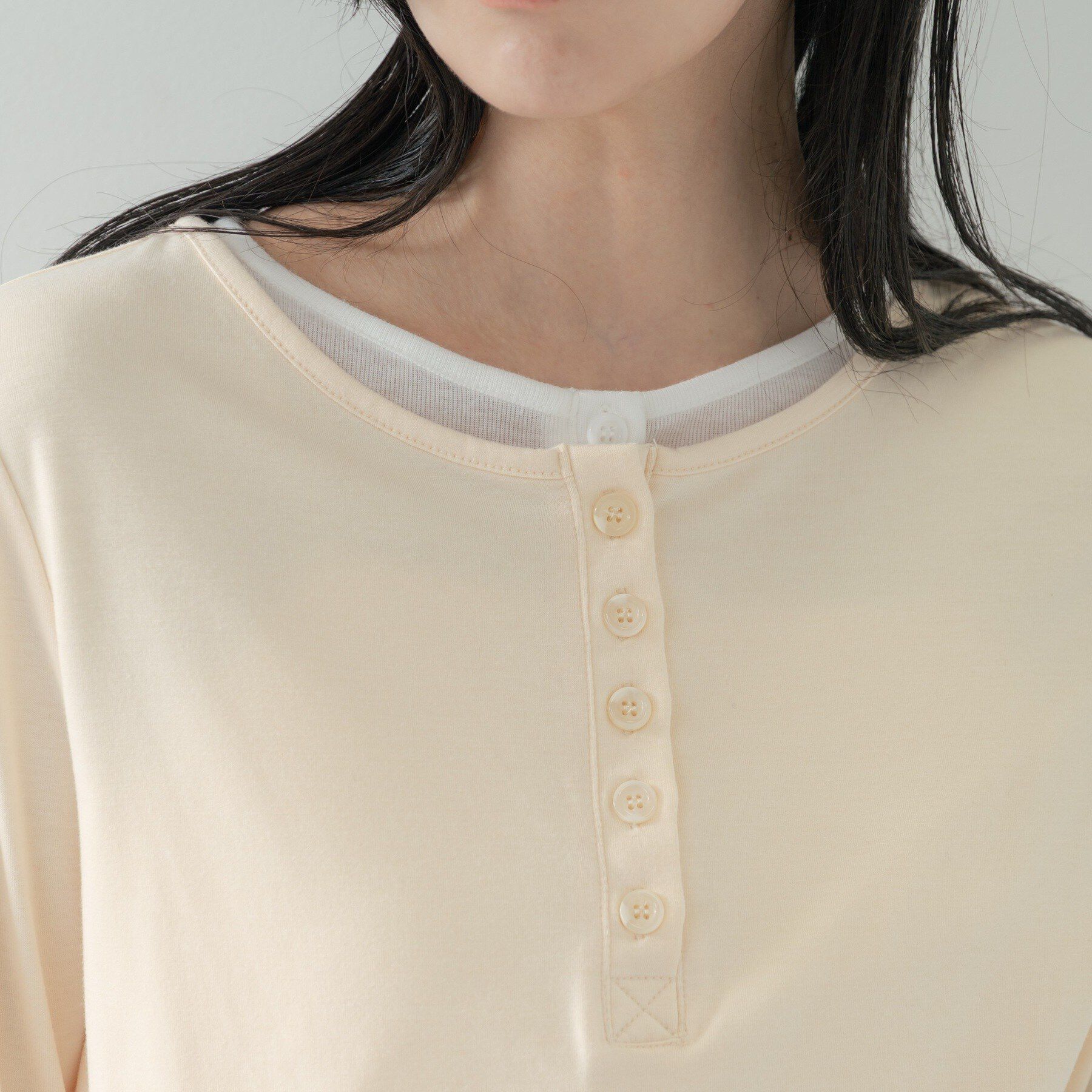 GALLEST「バイカラーヘンリーネックカットソー」|Tシャツ・カットソー|