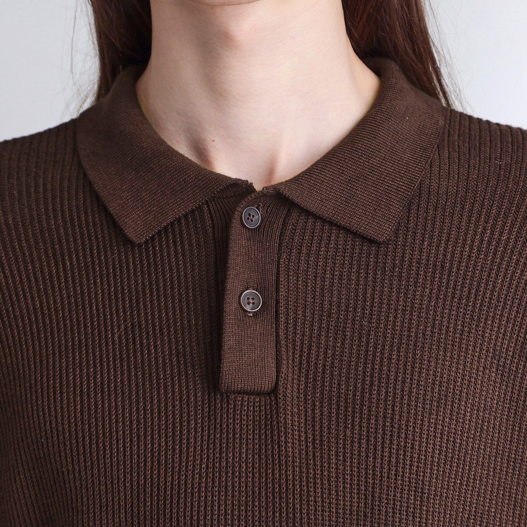 tk.TAKEO KIKUCHI「畦編みニットポロシャツブリーチ」|ニット・セーター|