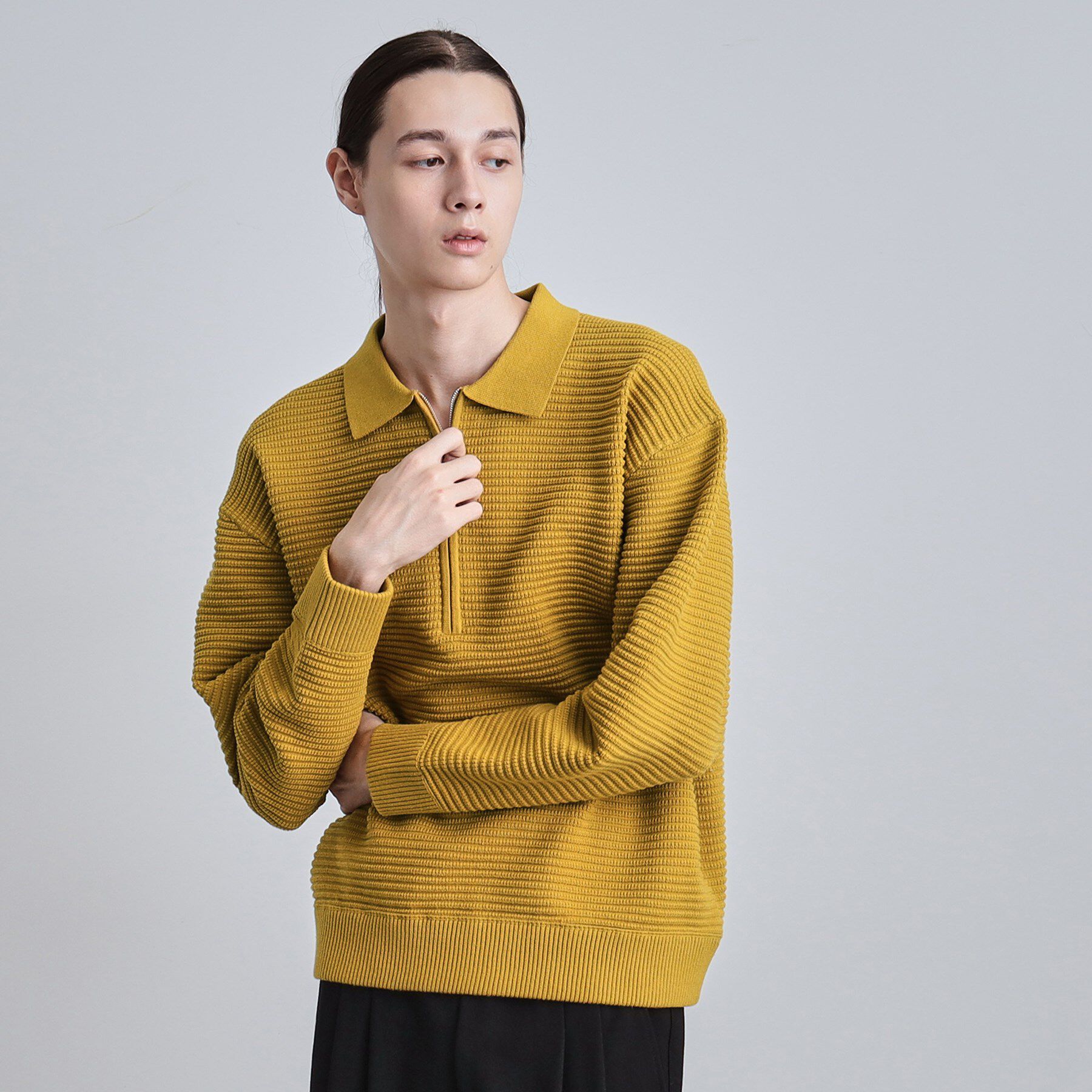 tk.TAKEO KIKUCHI「ハーフジップニットポロシャツ」|ニット・セーター|