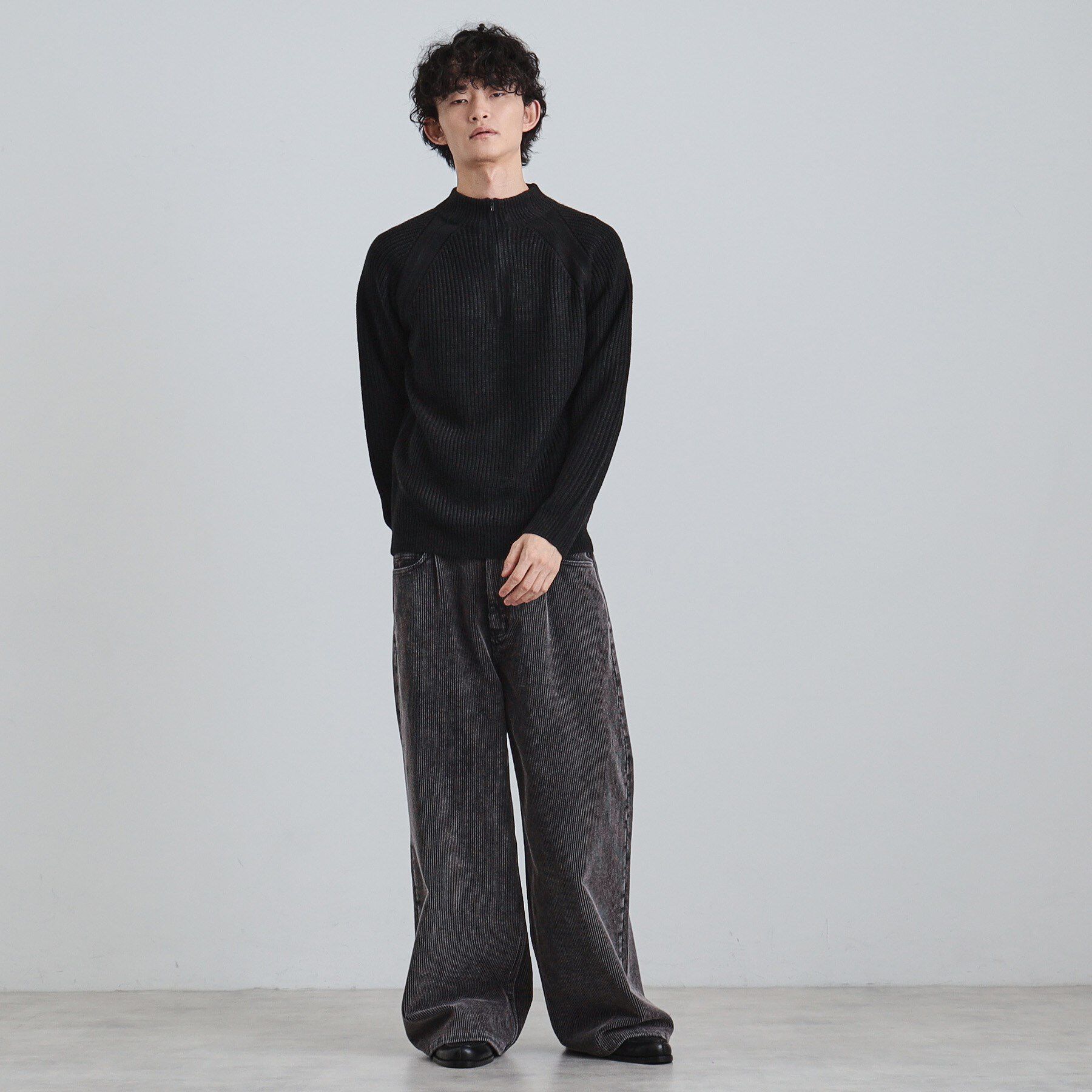 tk.TAKEO KIKUCHI「片畦ハーフジップニット」|ニット・セーター|