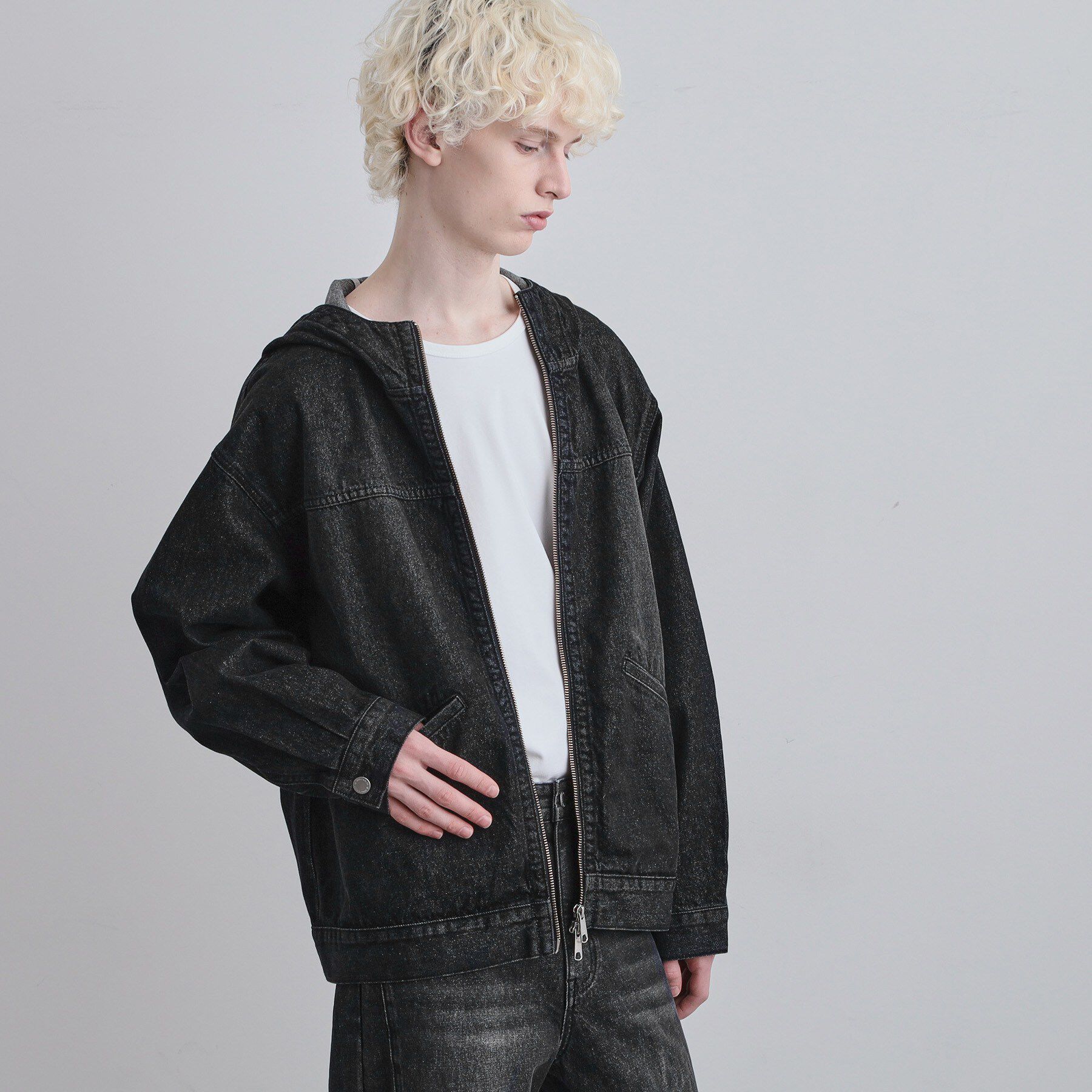 tk.TAKEO KIKUCHI「【セットアップ対応】デニムフードブルゾン」|ブルゾン・スタジャン|