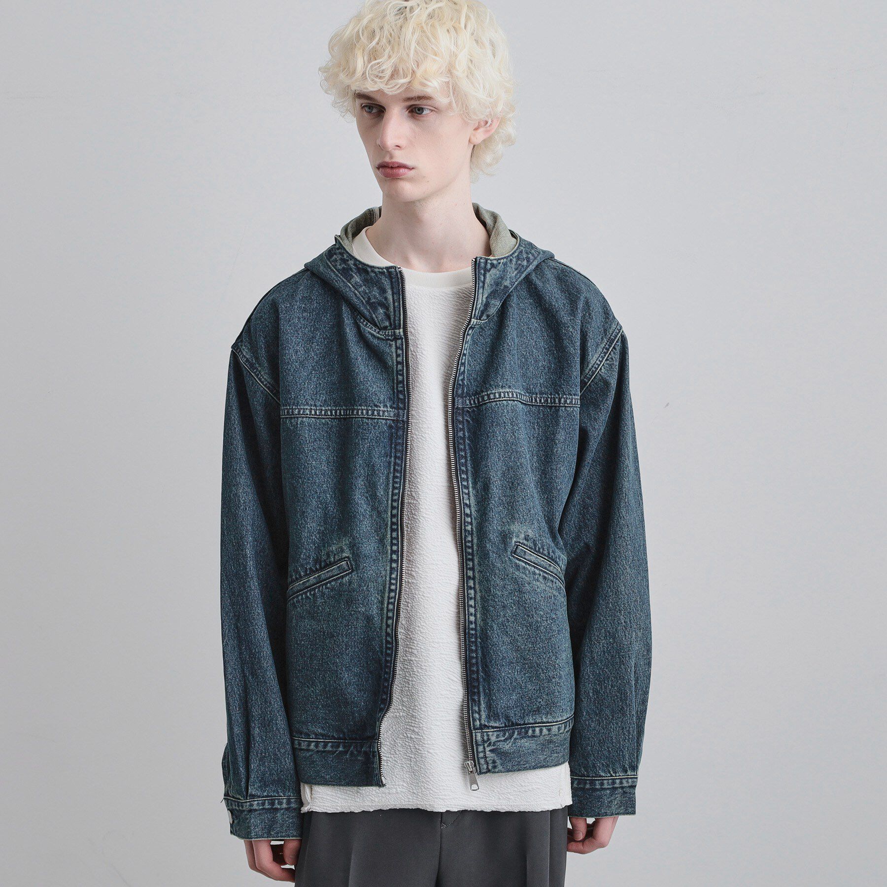 tk.TAKEO KIKUCHI「【セットアップ対応】デニムフードブルゾン」|ブルゾン・スタジャン|