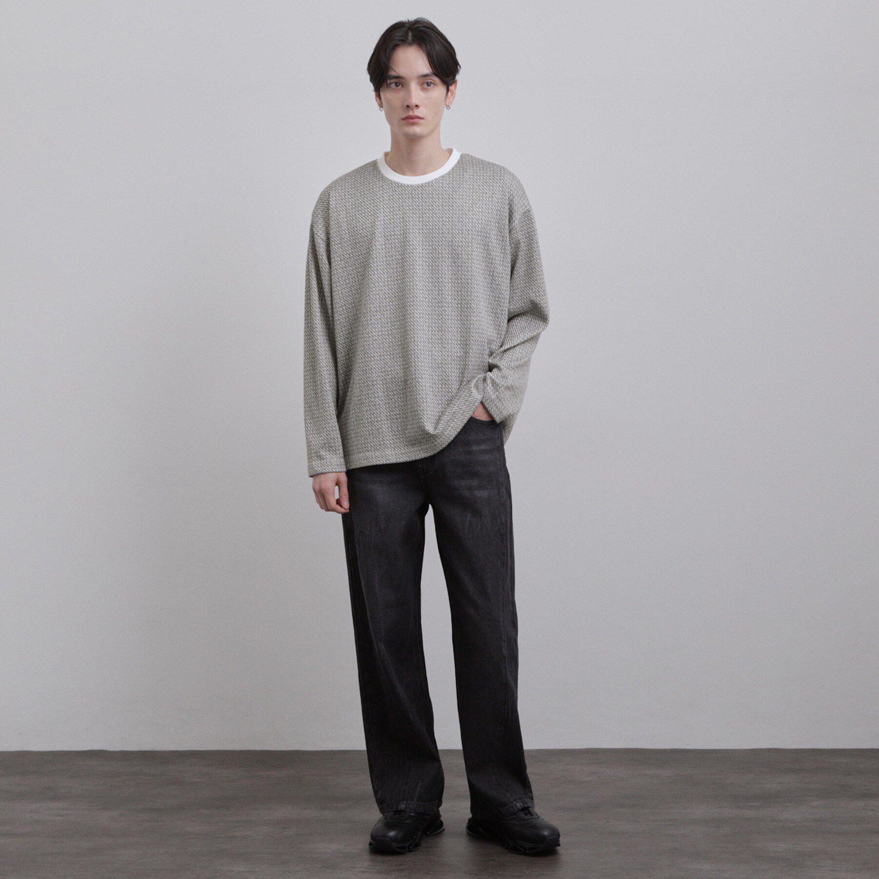 tk.TAKEO KIKUCHI「スプリングツイードライクプリントカットソー」|Tシャツ・カットソー|