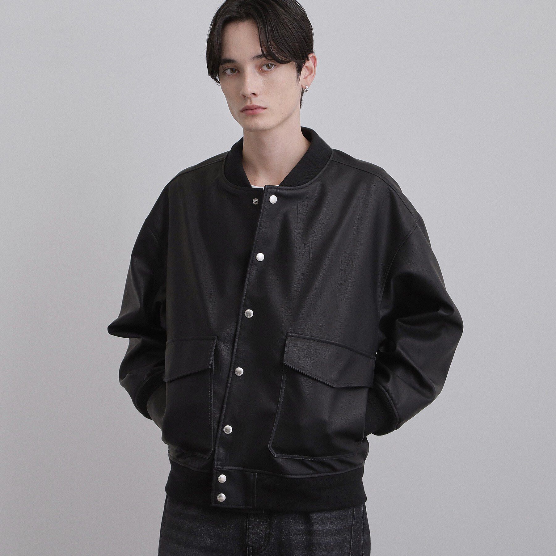 tk.TAKEO KIKUCHI「A－1フライトジャケット」|ブルゾン・スタジャン|ブラック(019)