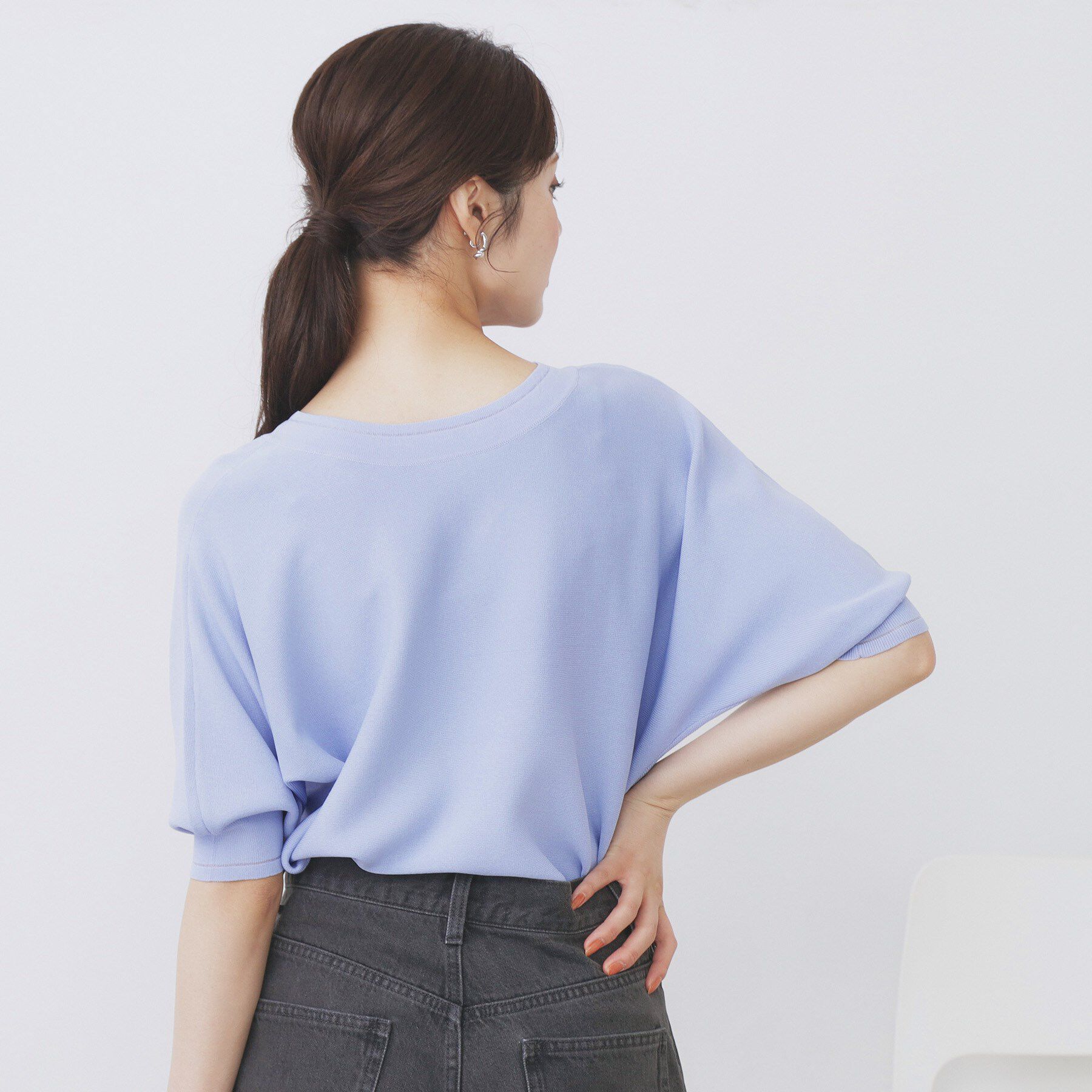 index「《5色展開》前後2WAY ドルマンスリーブニット【UVケア/抗ピル/洗濯機洗い可】」|ニット・セーター|