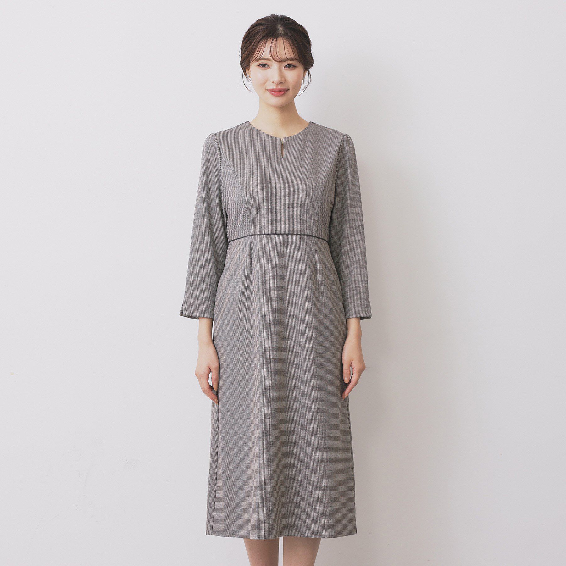 index「ストレッチキーネックワンピース【洗濯機OK/イージーアイロン】」|ワンピース|