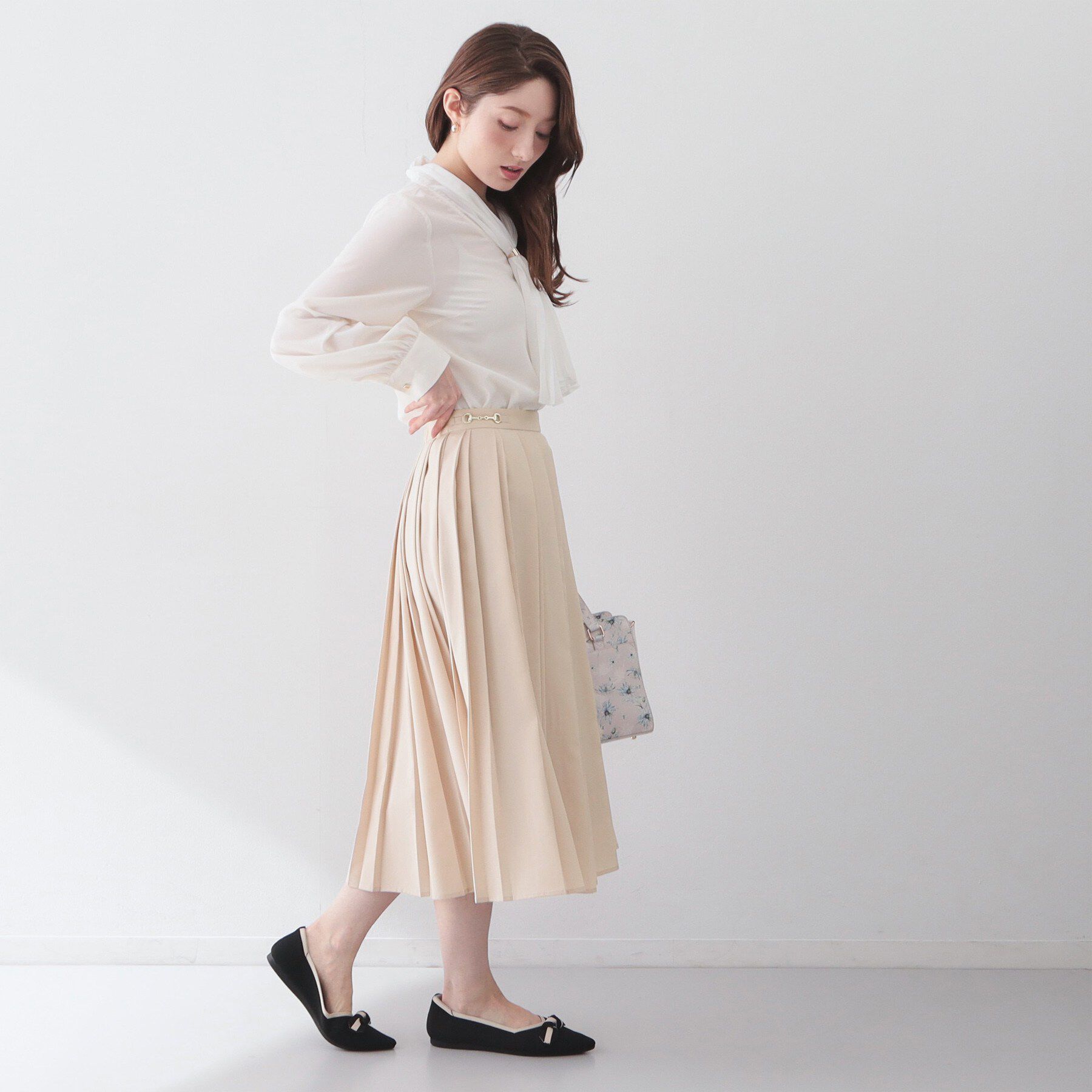 index「ビット付きダブルプリーツスカート【洗濯機OK/イージーアイロン】」|スカート|