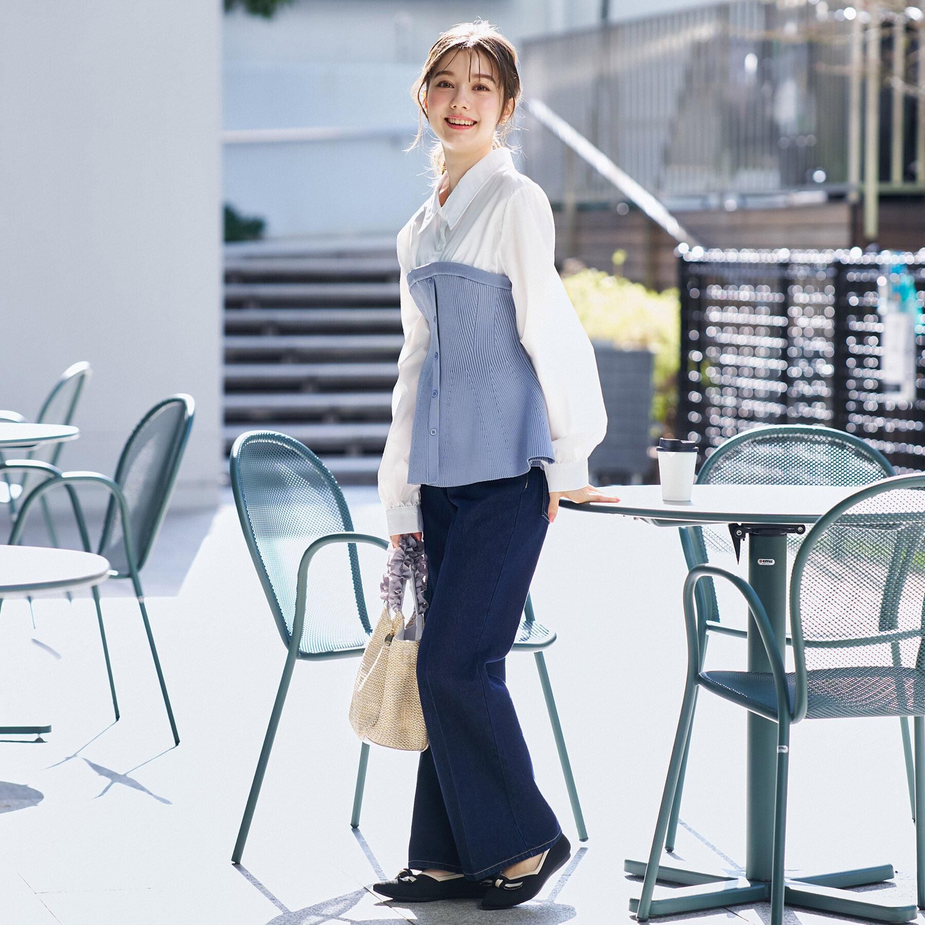 index「シャツドッキングペプラムニット【洗濯機OK】」|ニット・セーター|