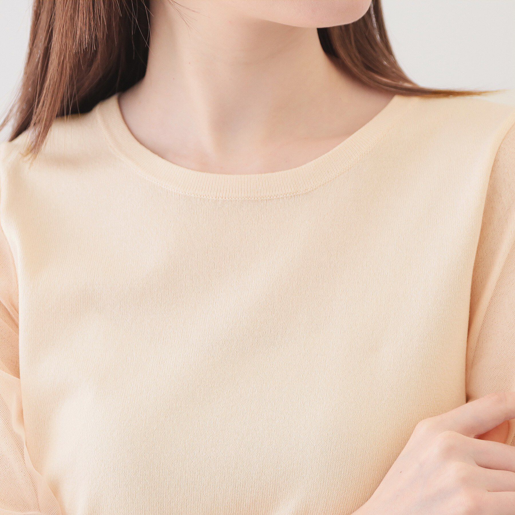 index「ギャザーチュールスリーブニット【洗濯機OK/抗ピル】」|ニット・セーター|