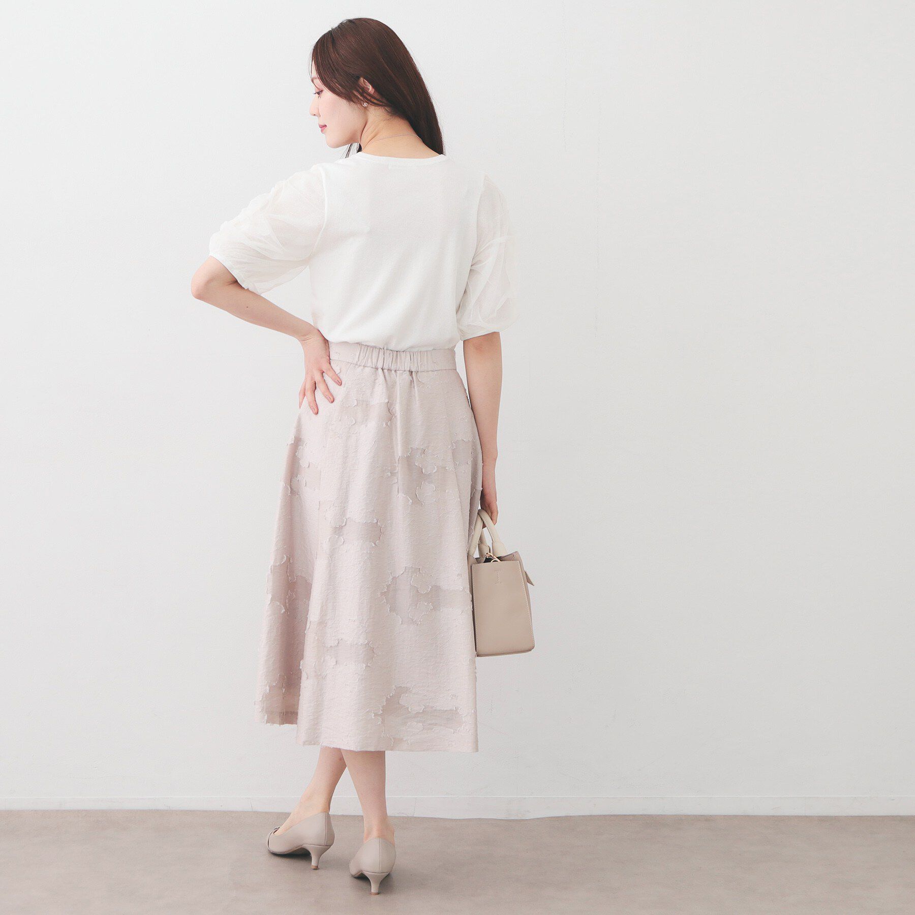 index「ギャザーチュールスリーブニット【洗濯機OK/抗ピル】」|ニット・セーター|