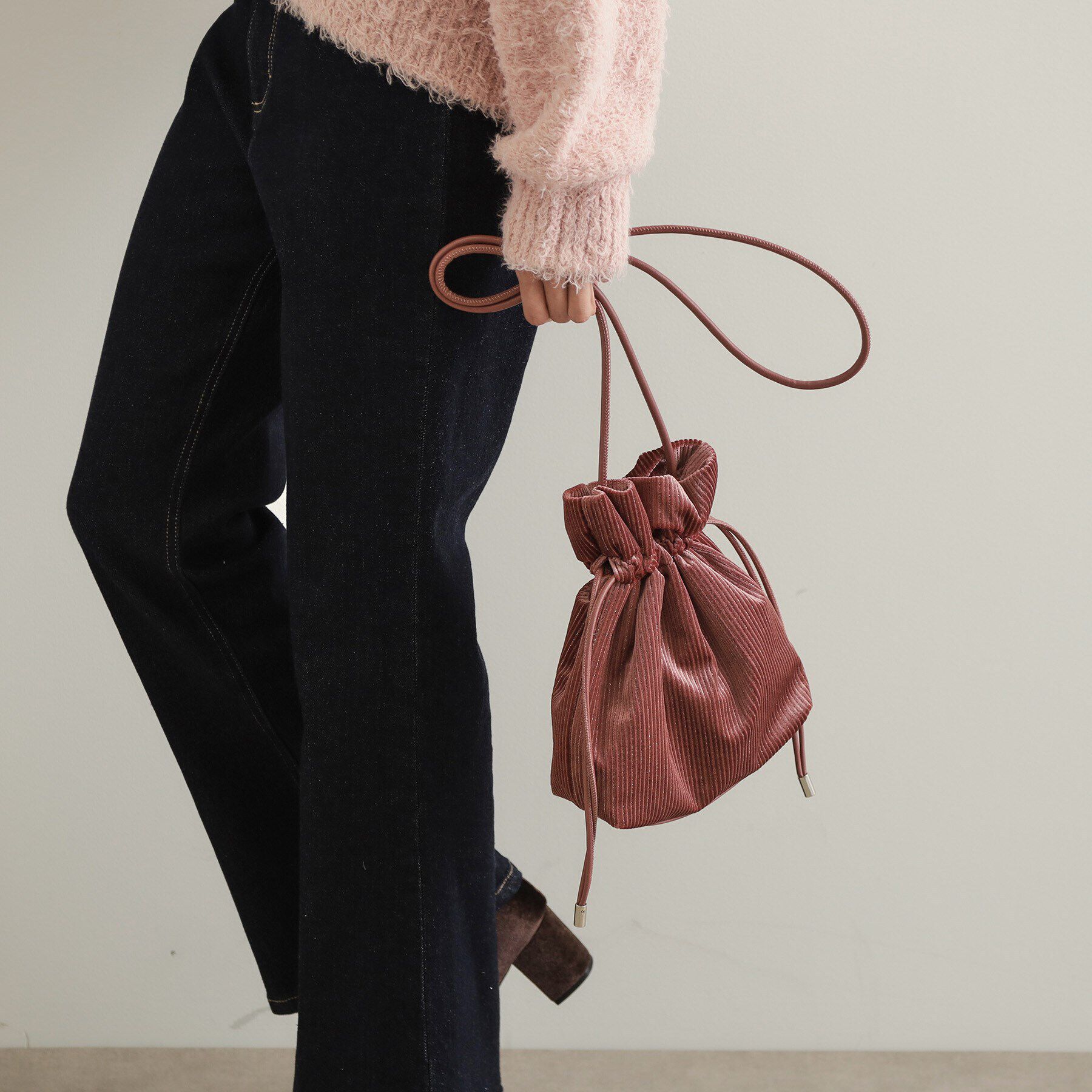 OPAQUE.CLIP「【長さ調整可能】プリーツドロストミニショルダーバッグ」|ショルダー・メッセンジャー|