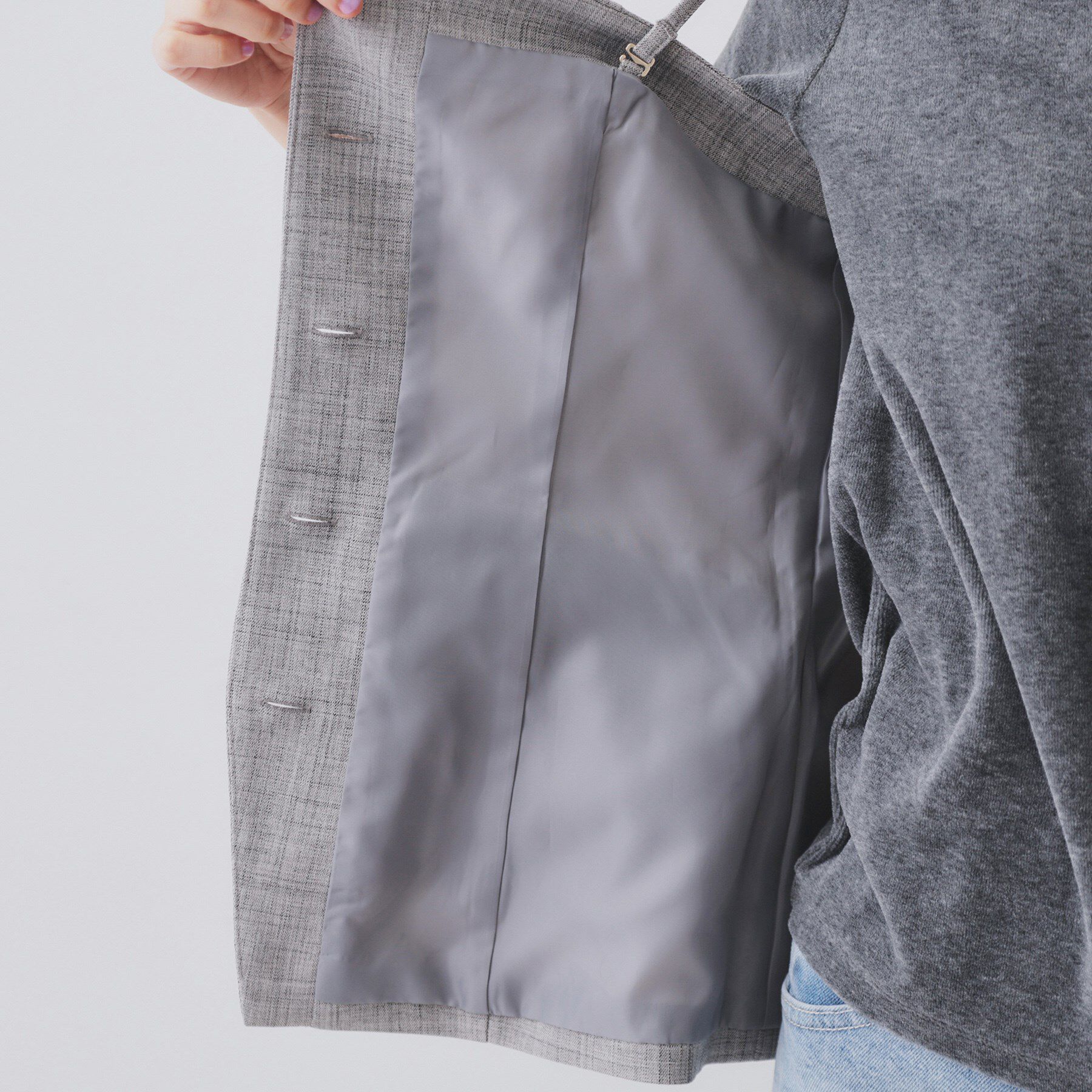 OPAQUE.CLIP「メランジビスチェ風ジレ/セットアップ対応可【洗濯機洗い可】」|ベスト・ジレ|