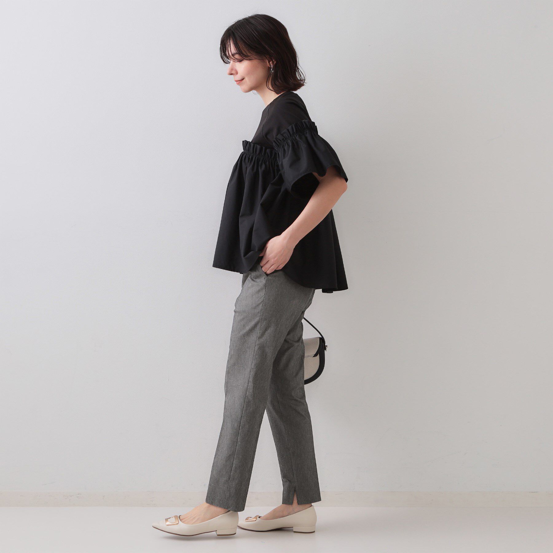 OPAQUE.CLIP「麻混ハイストレッチイージースティックパンツ【洗濯機洗い可】」|その他|