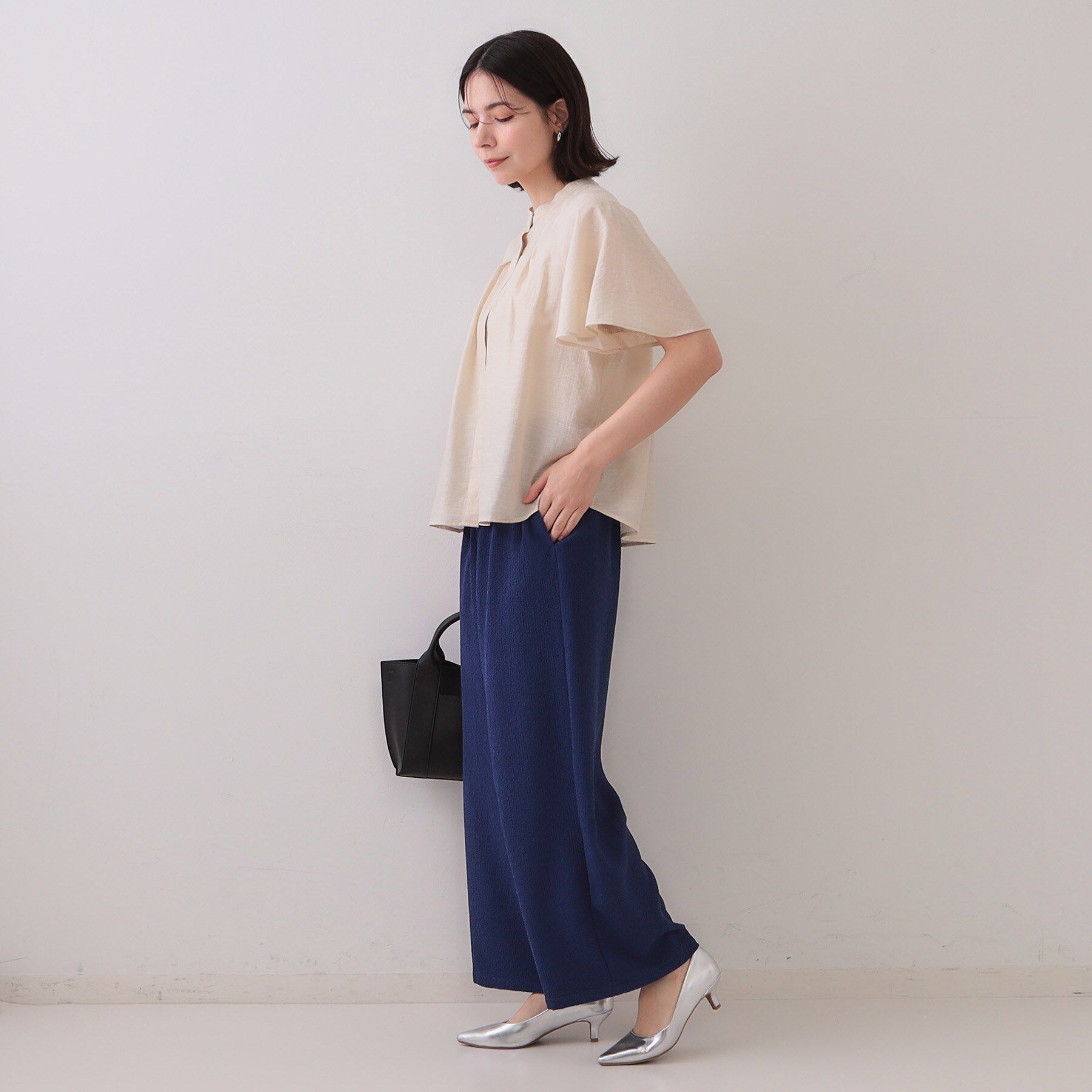 OPAQUE.CLIP「ストレッチジャカードイージーワイドパンツ/セットアップ対応可【洗濯機洗い可】」|その他|