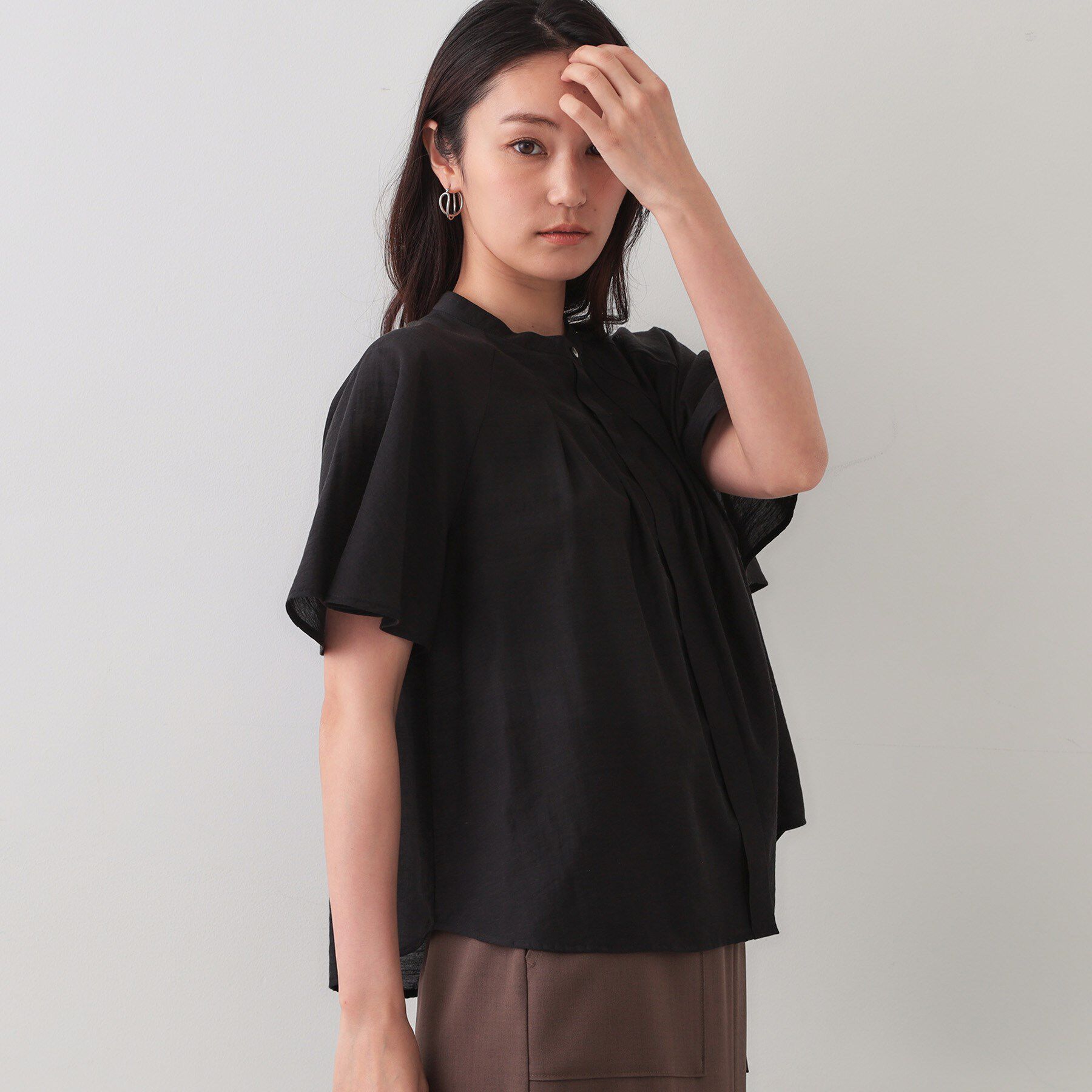 OPAQUE.CLIP「シアーフレアスリーブブラウス【洗濯機洗い可】」|シャツ・ブラウス|