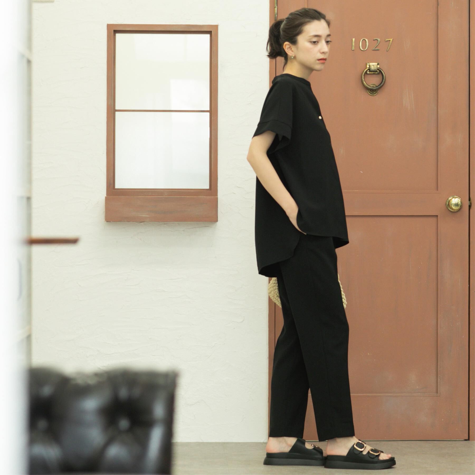 OPAQUE.CLIP「《5色展開/SS-LLサイズ》スキッパー金ボタンブラウス/セットアップ対応【防シワ/ストレッチ/洗濯」|シャツ・ブラウス|